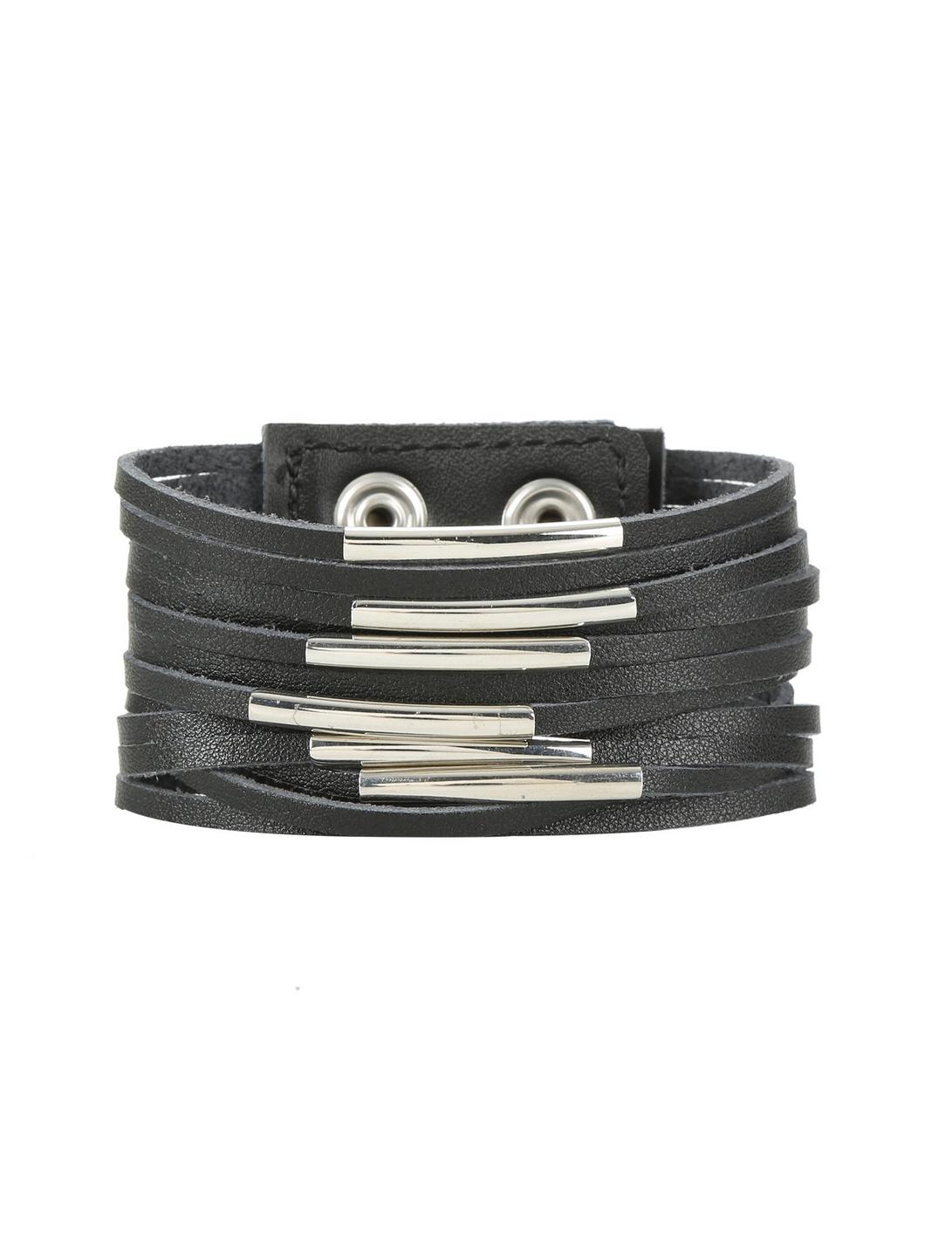 Blackheart Black Multi-Cord Snap Bracelet, , hi-res