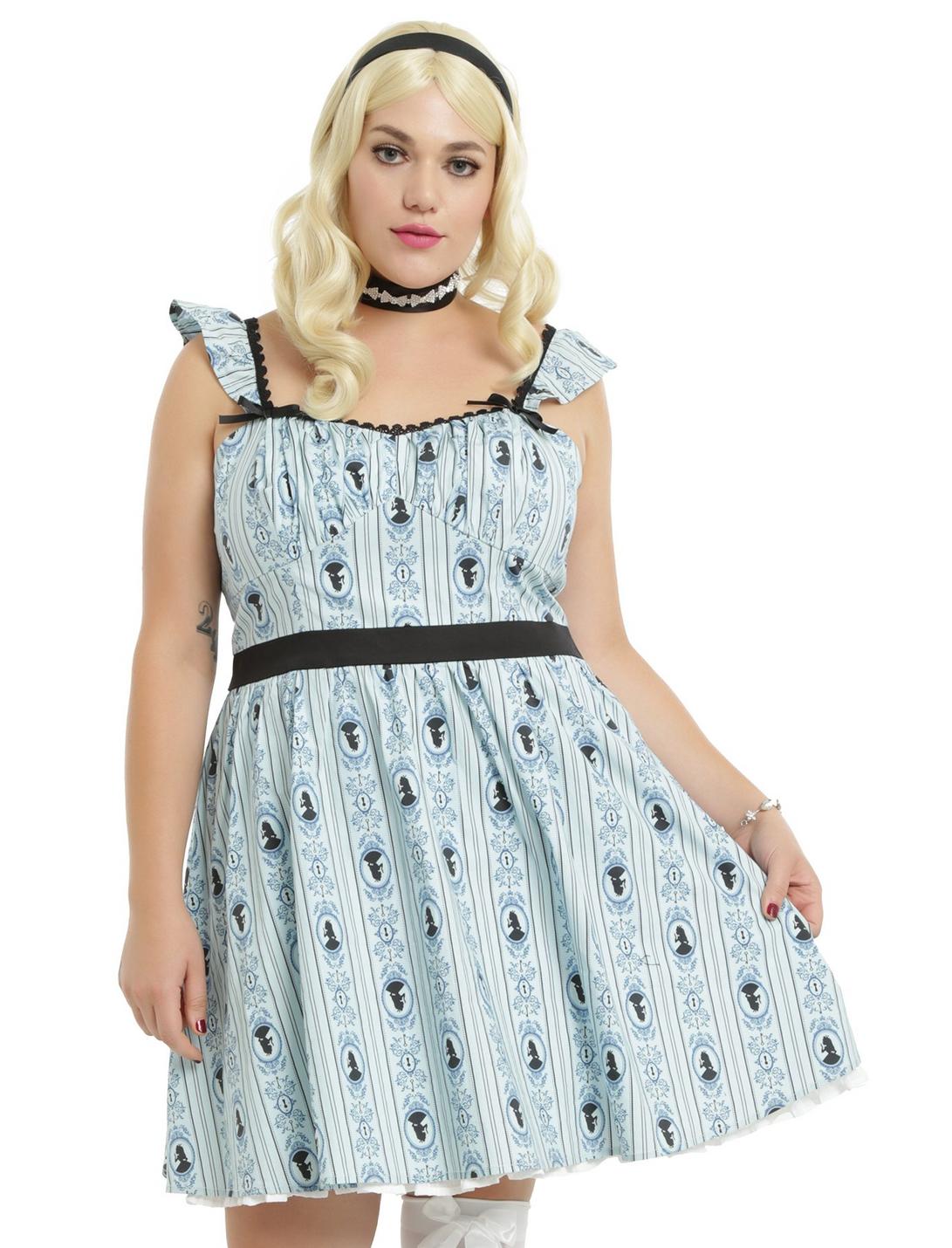 Disney Alice In Wonderland Ruffle Back Cosplay Dress Plus Size, BLUE, hi-res