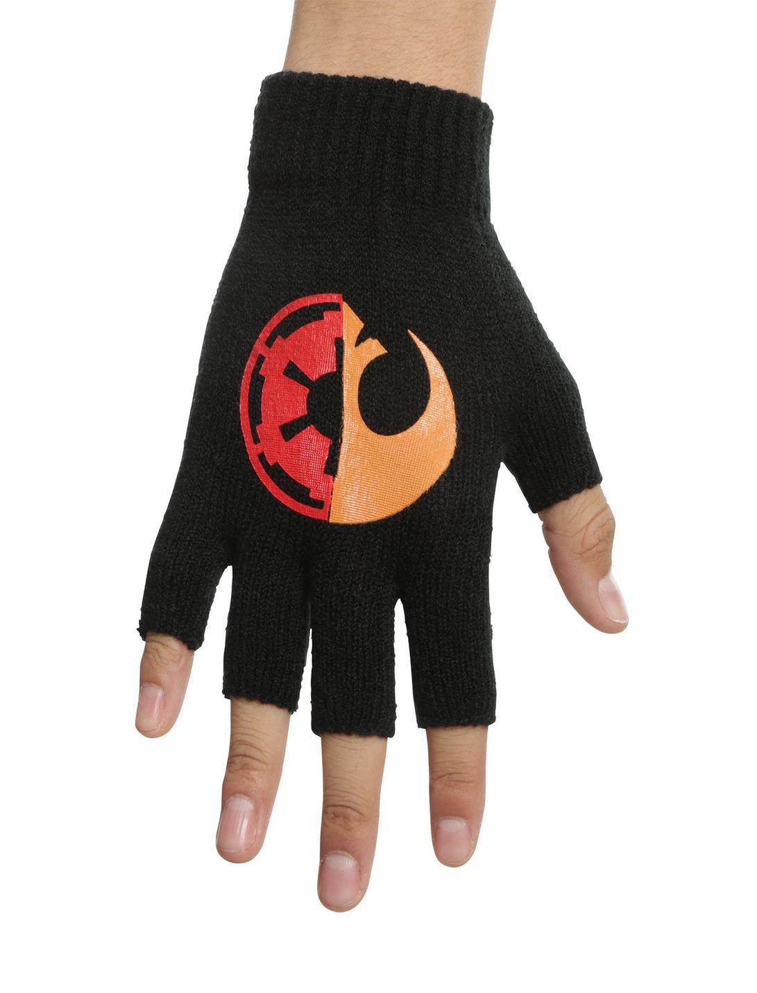 Star Wars Imperial/Rebel Logo Fingerless Gloves, , hi-res