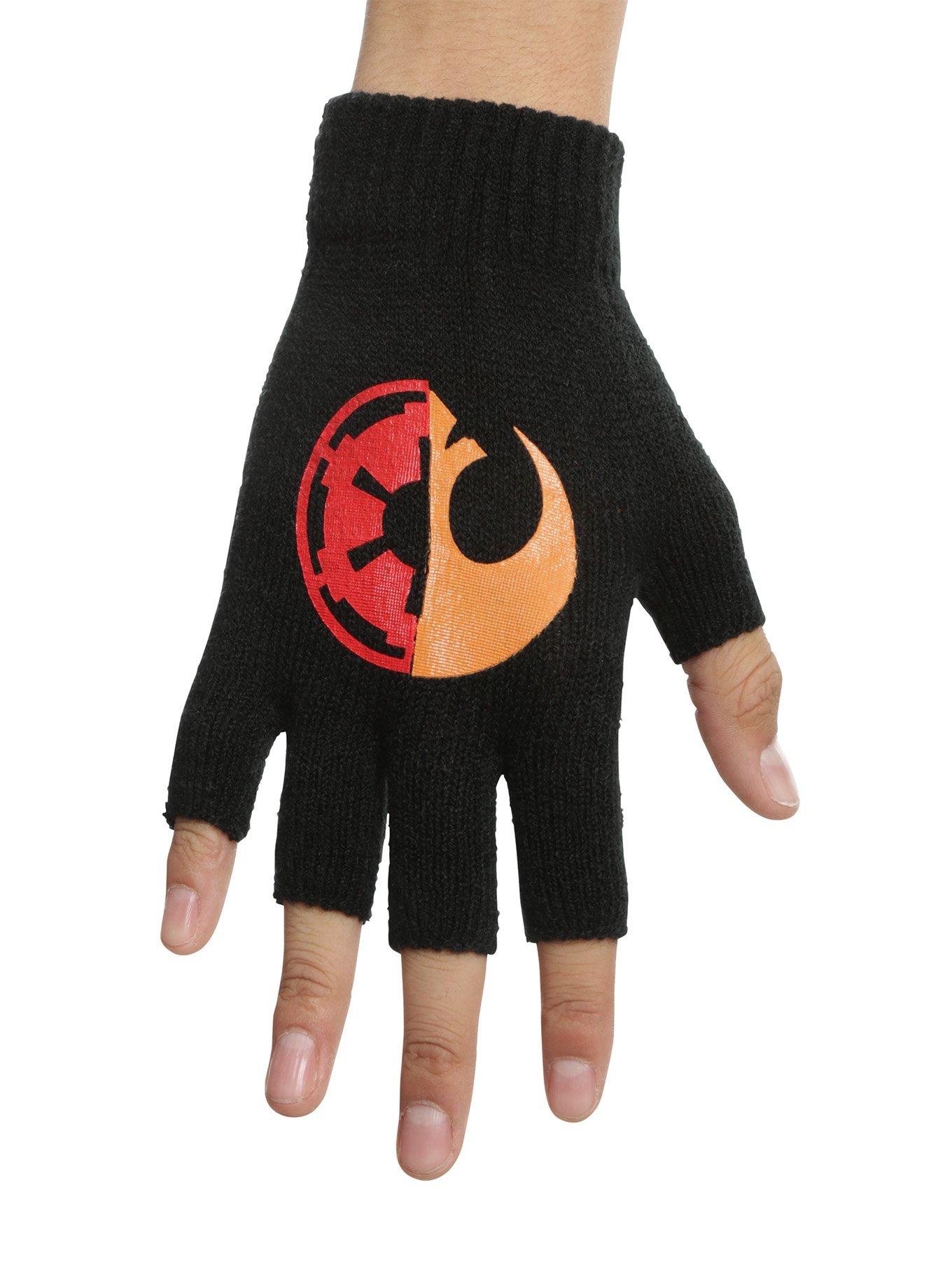 Star Wars Imperial/Rebel Logo Fingerless Gloves, , hi-res