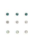 Steel Clear Turquoise Opal Nose Stud 9 Pack, MULTI, hi-res