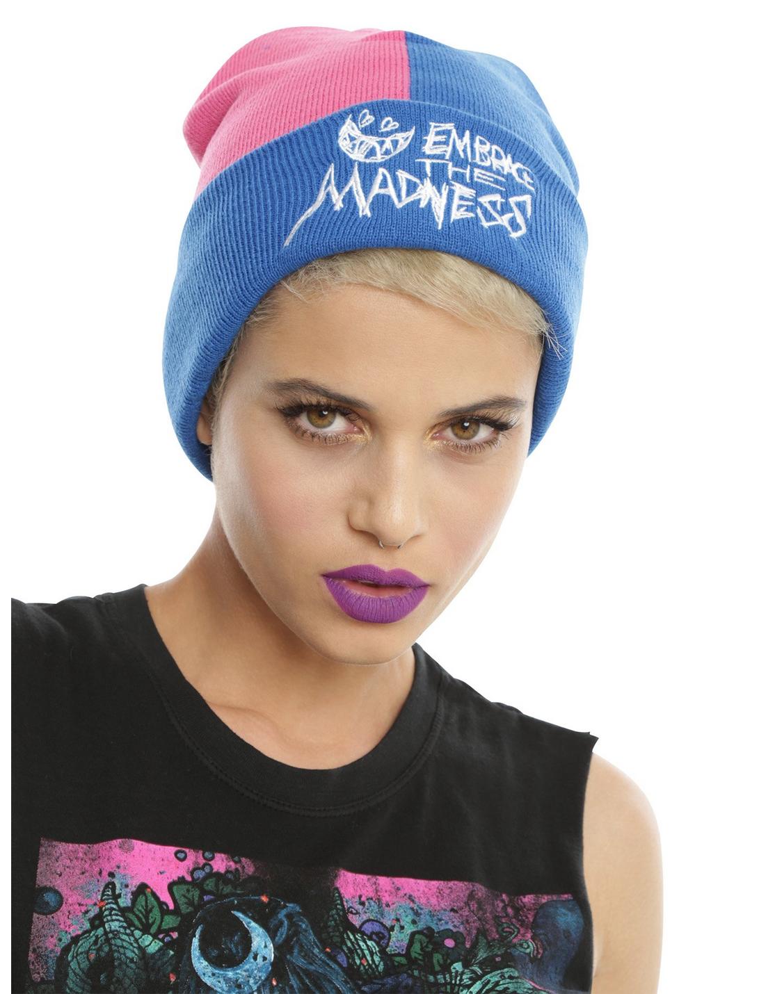 DC Comics Suicide Squad Harley Quinn Embrace The Madness Beanie, , hi-res