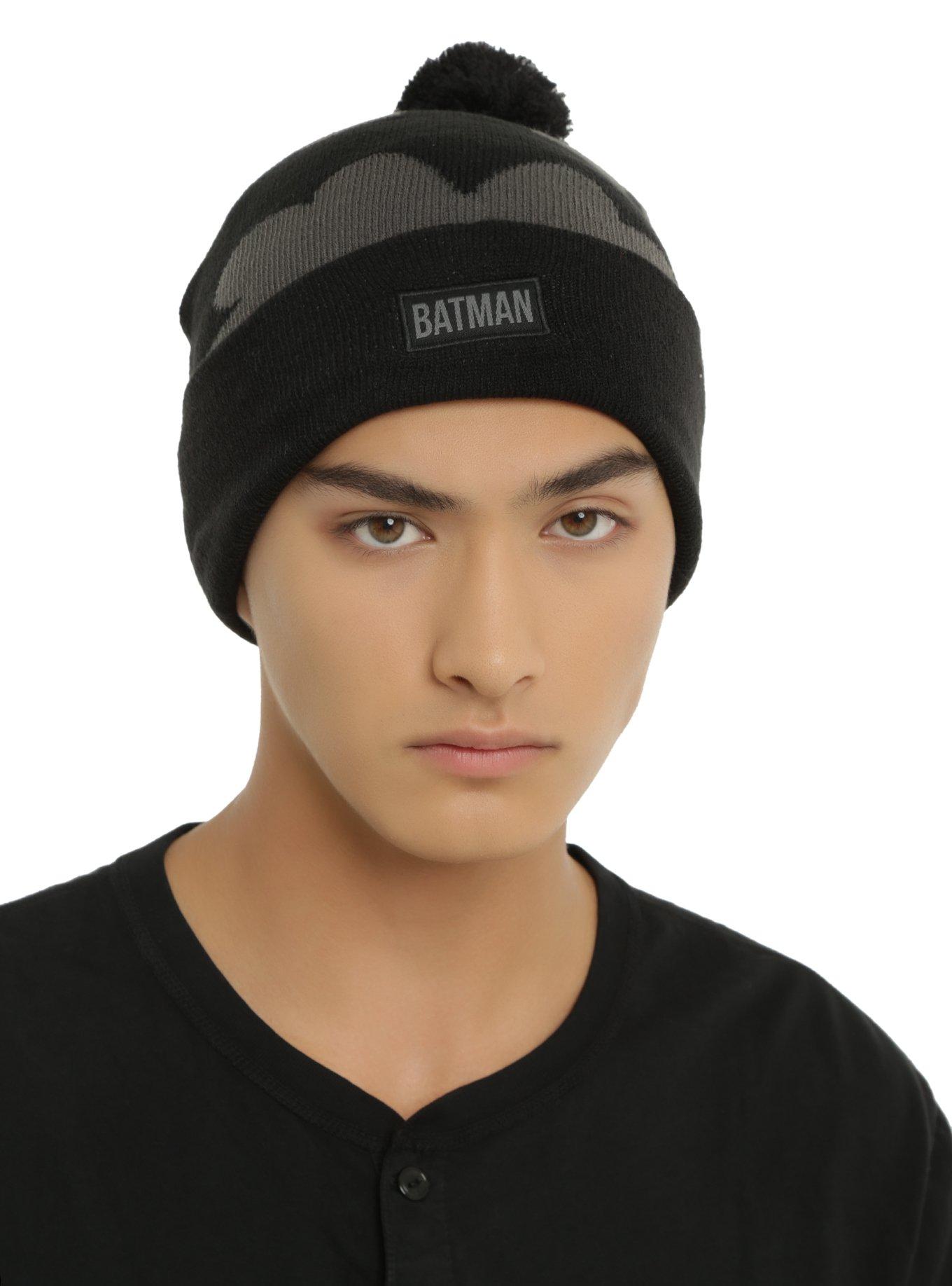 DC Comics Batman Grey Logo Pom Beanie, , hi-res