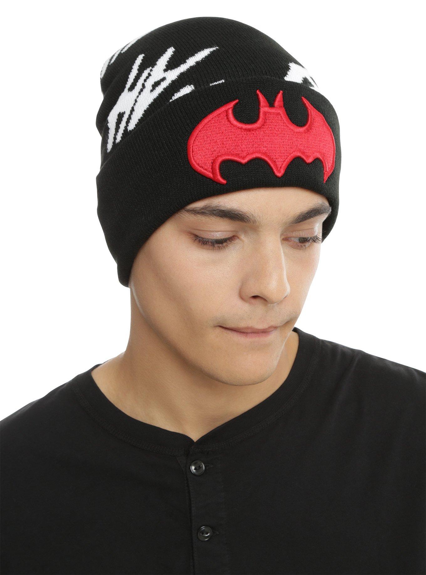 DC Comics Batman The Joker Logo Watchman Beanie, , hi-res