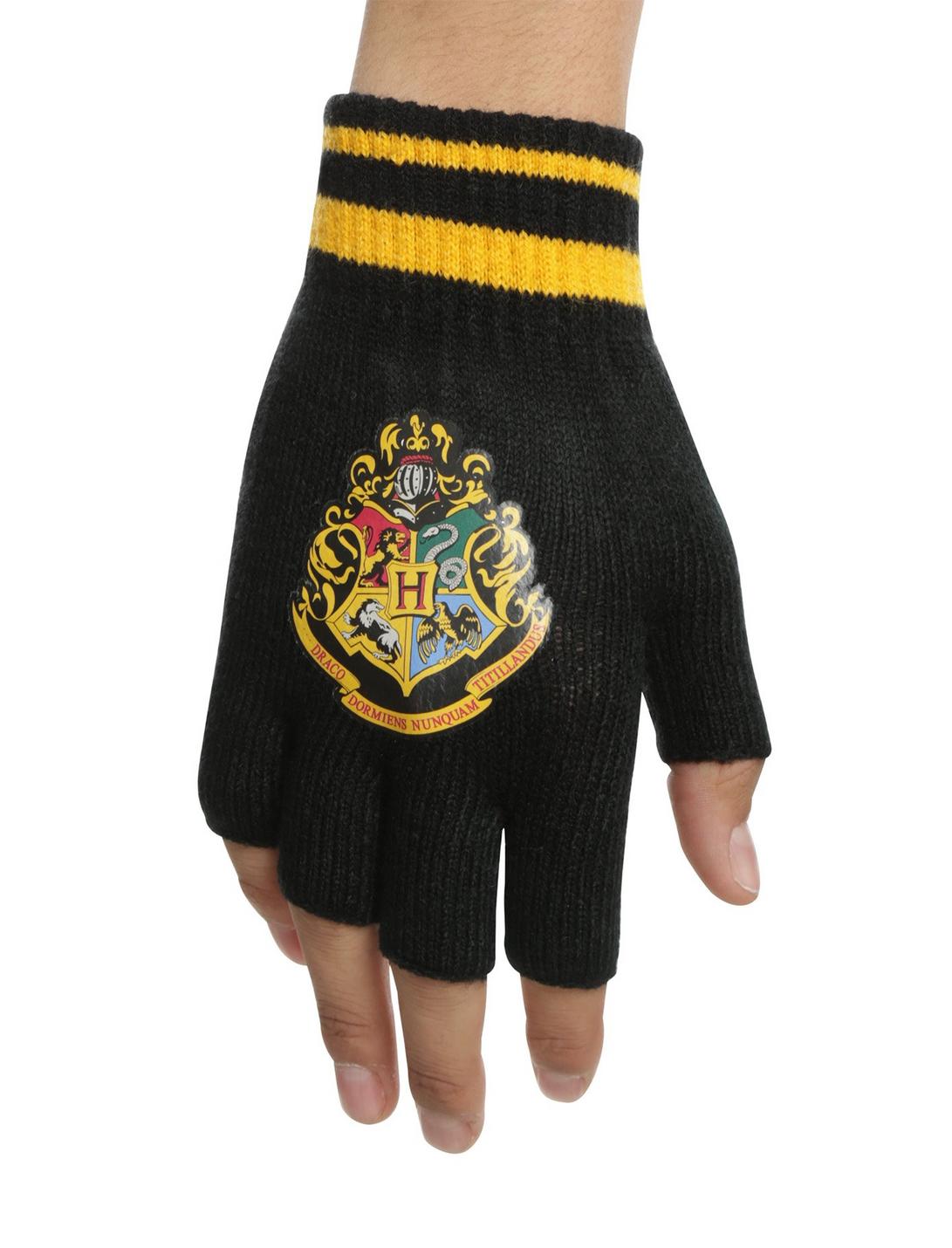 Harry Potter Hogwarts Crest Fingerless Gloves, , hi-res