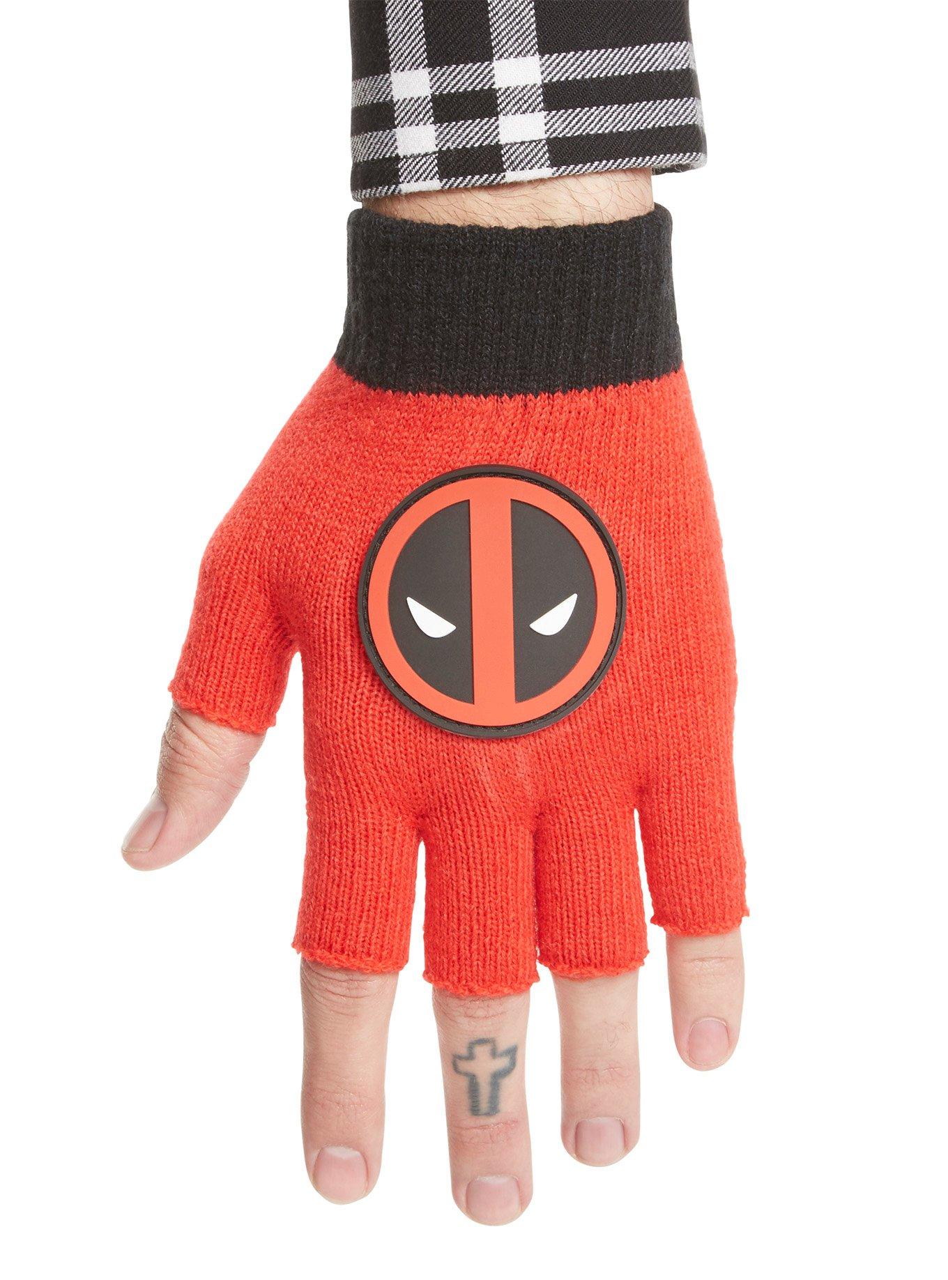 Marvel Deadpool Red Fingerless Gloves, , hi-res