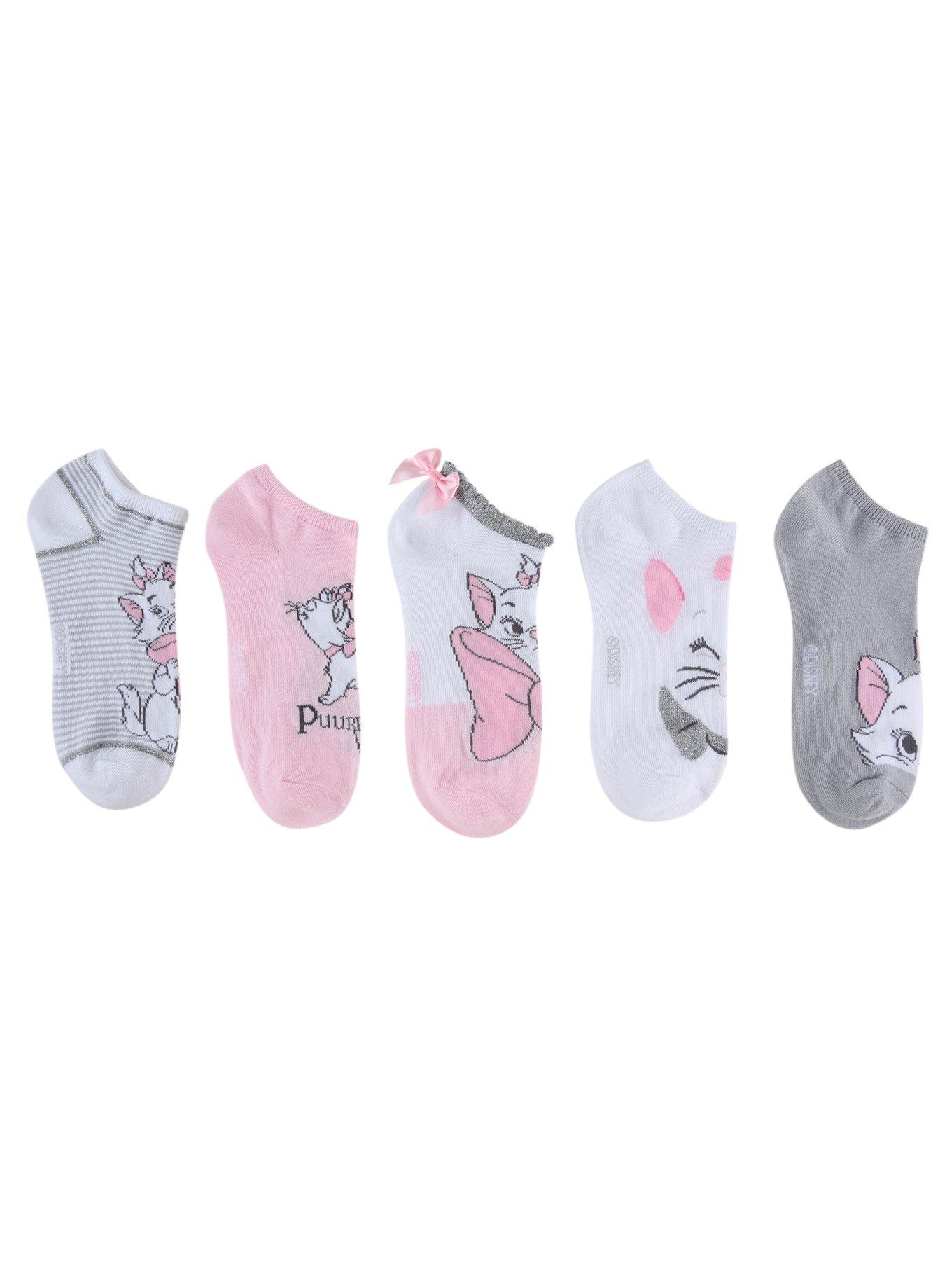 Disney The Aristocats Marie No-Show Socks 5 Pair, , hi-res