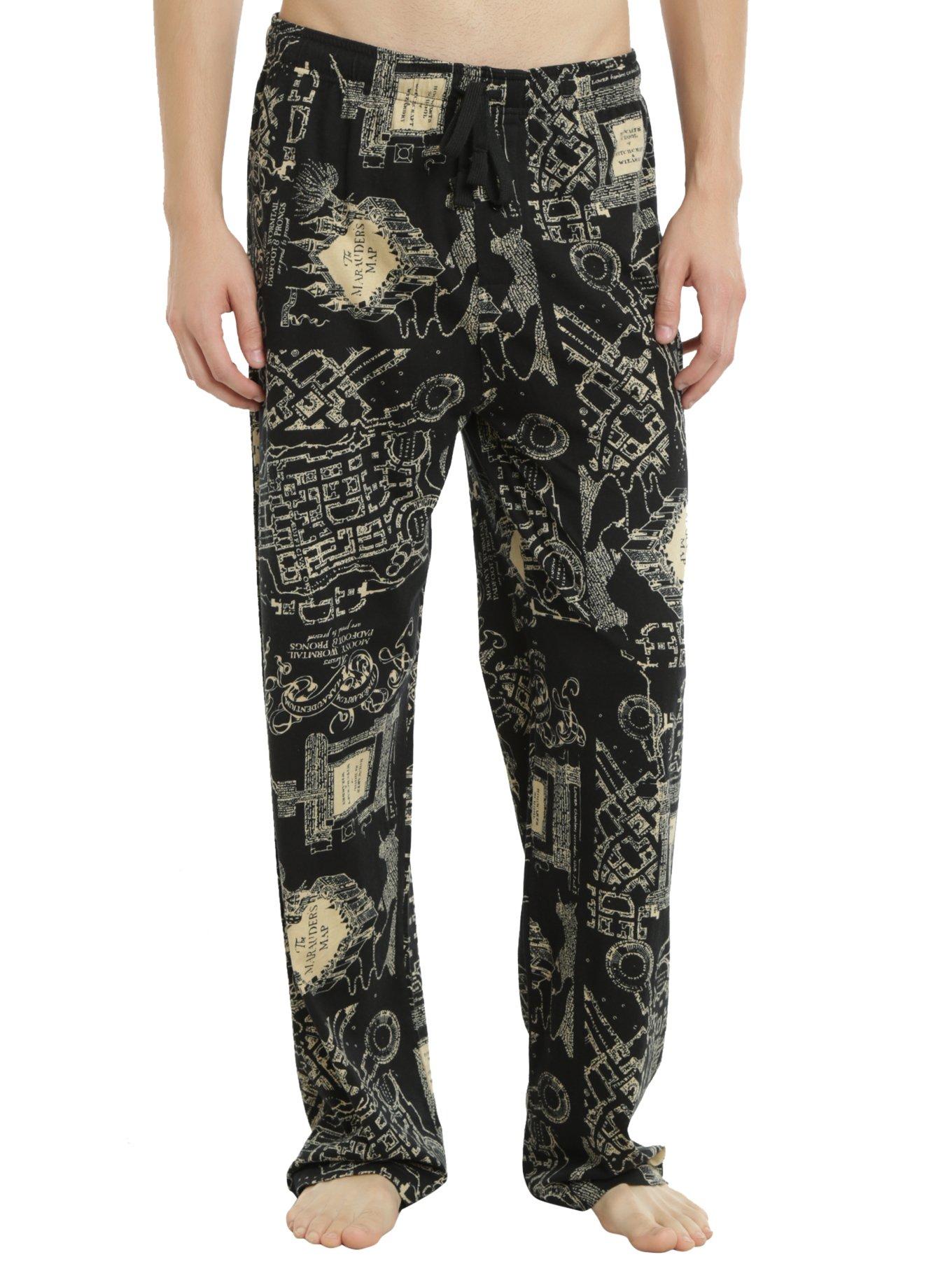 Harry Potter Marauder’s Map Guys Pajama Pants, BLACK, hi-res