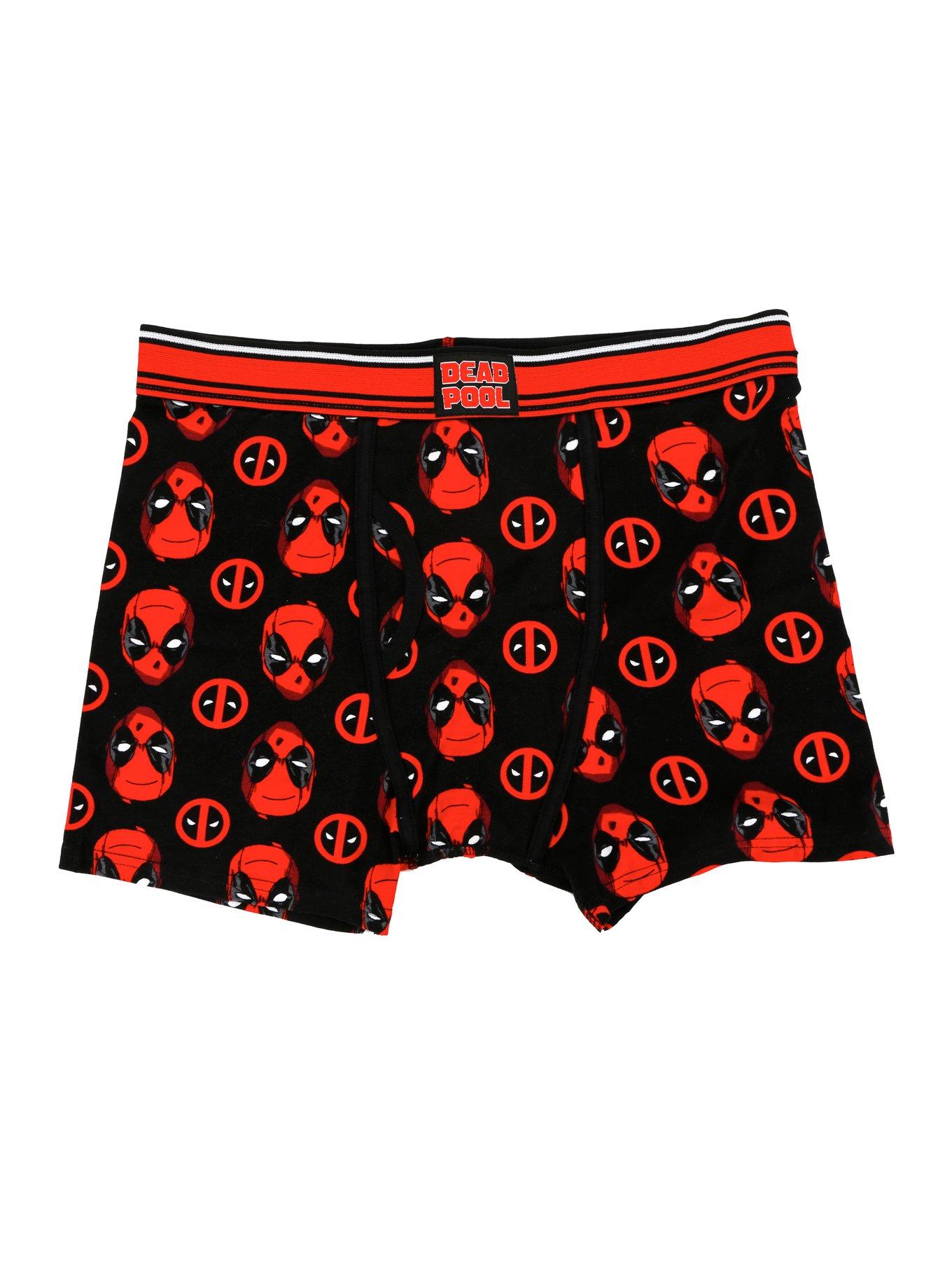 Marvel Deadpool Faces Boxer Briefs, BLACK, hi-res