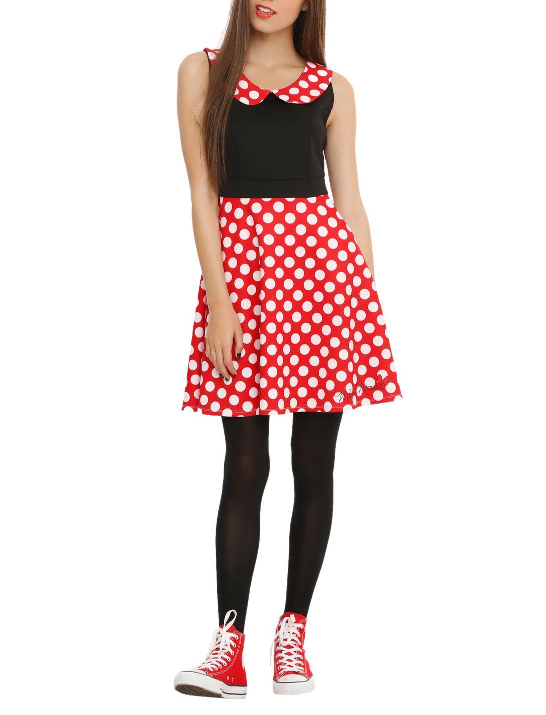 Disney Minnie Mouse Dots Dress, BLACK, hi-res