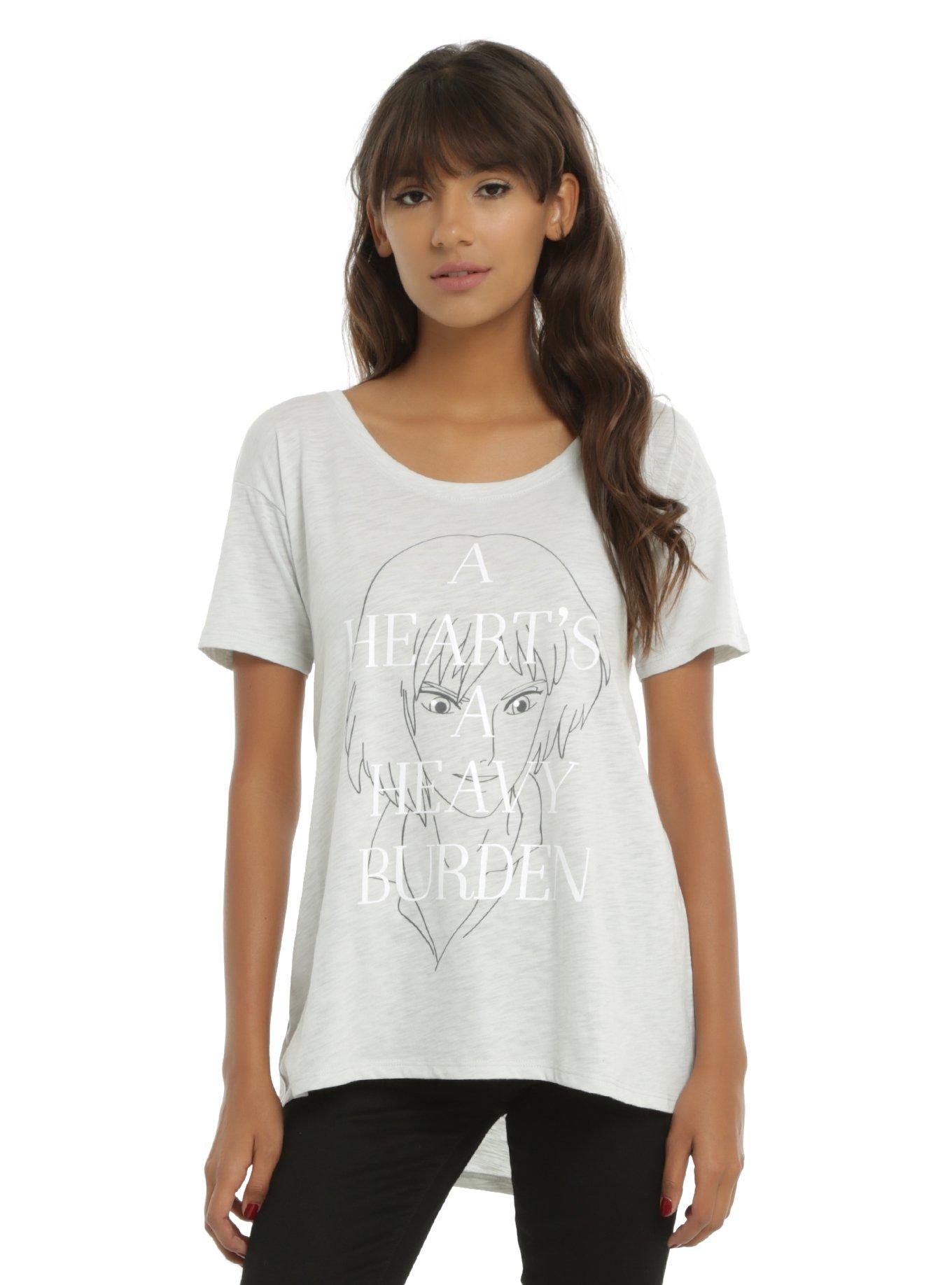 Her Universe Studio Ghibli Howl's Moving Castle Heart's A Heavy Burden Girls T-Shirt, GREY, hi-res