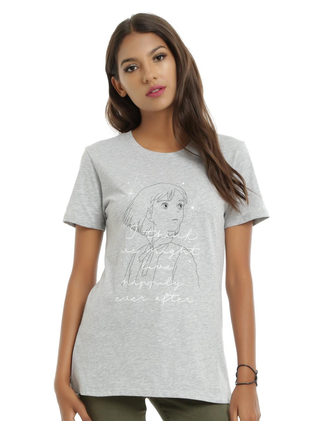 Her Universe Studio Ghibli Howl's Moving Castle Happily Ever After Girls T-Shirt, GREY, hi-res