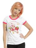 Strawberry Shortcake Scratch 'N Sniff Girls Ringer T-Shirt, WHITE, hi-res