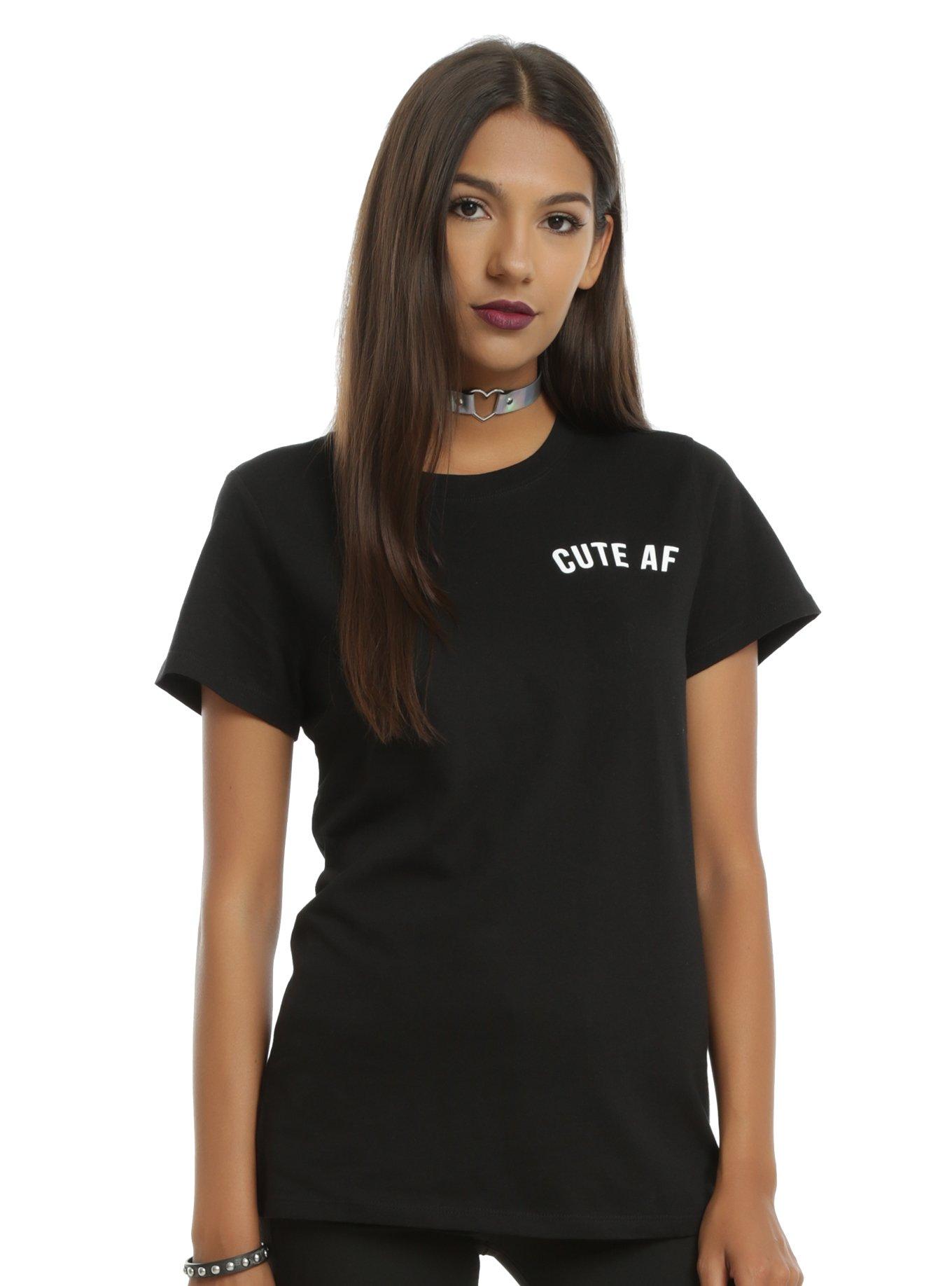 Cute AF Girls T-Shirt, BLACK, hi-res