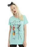 The Nightmare Before Christmas Jack & Sally Girls T-Shirt, MINT GREEN, hi-res