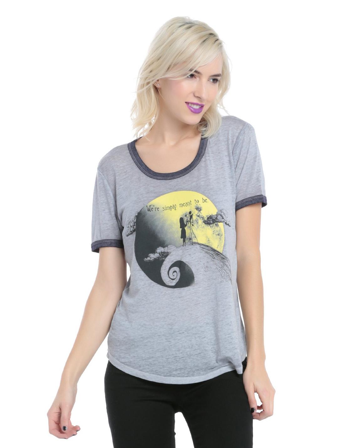 The Nightmare Before Christmas Simply Meant To Be Burnout Girls T-Shirt, GREY, hi-res