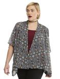 The Nightmare Before Christmas Stained Glass Kimono Plus Size, BLACK, hi-res