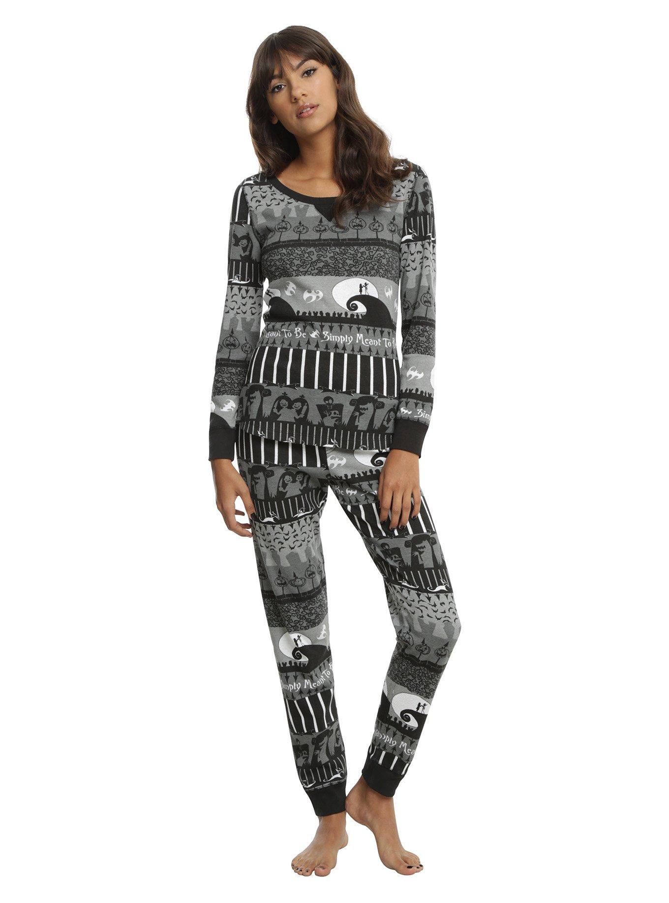 The Nightmare Before Christmas Fair Isle Girls Thermal Sleep Set, MULTI, hi-res