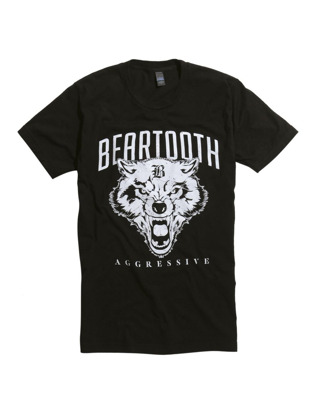 Beartooth Agressive Wolf Logo T-Shirt, BLACK, hi-res
