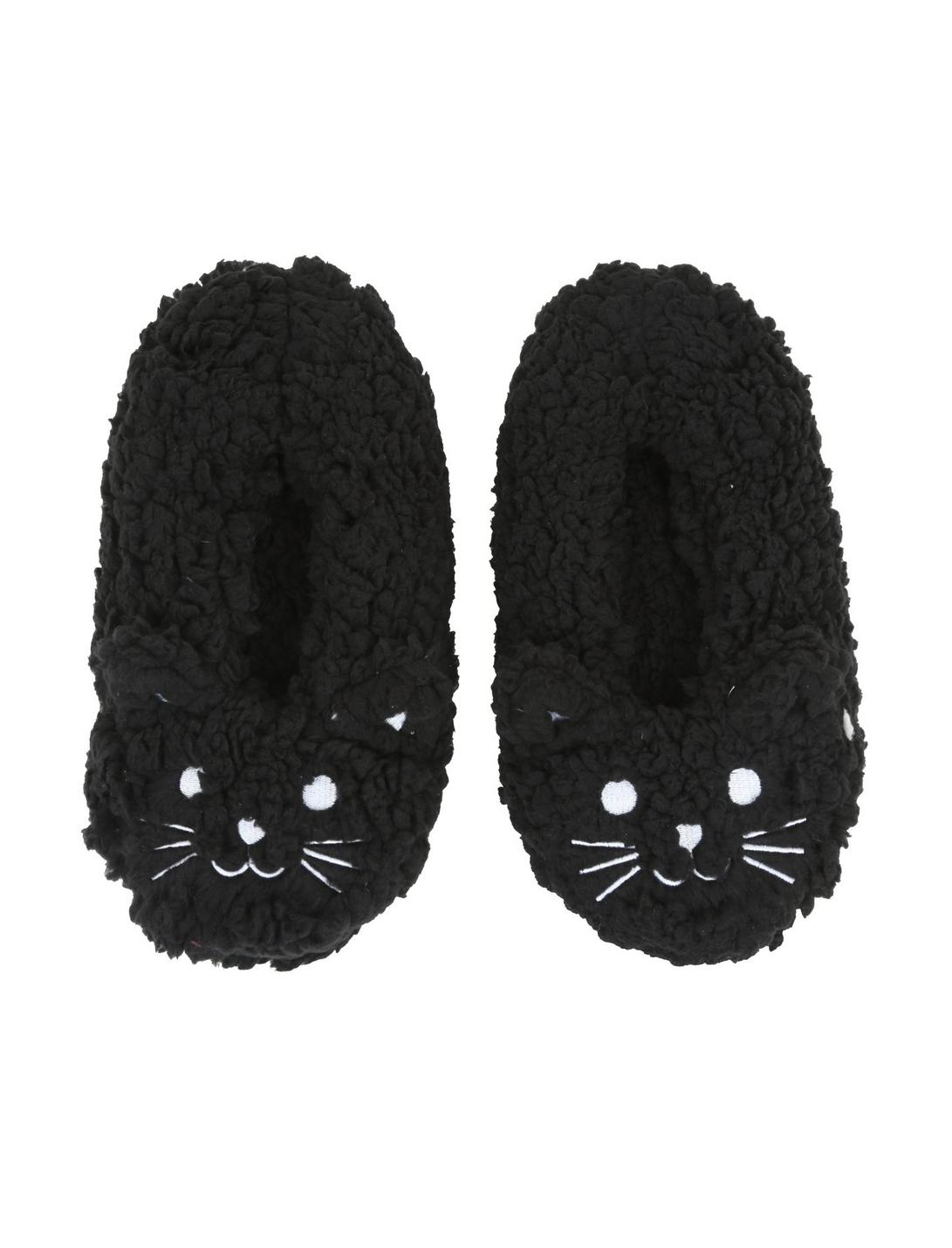 Blackheart Black Cat Cozy Slippers, BLACK, hi-res