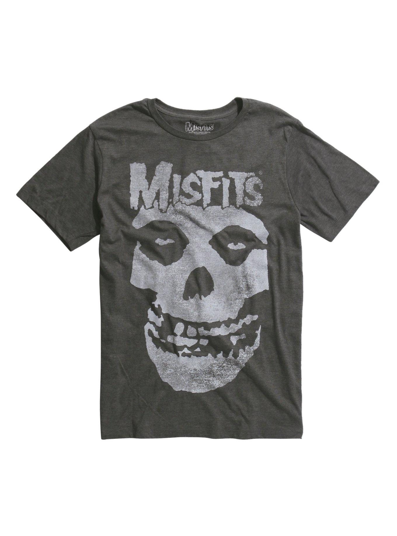 Misfits Fiend Skull Tri-Blend T-Shirt, CHARCOAL HEATHER, hi-res