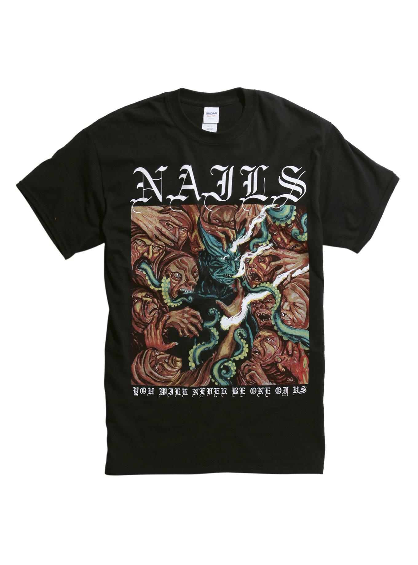 Nails You Will Never Be One Of Us T-Shirt, BLACK, hi-res