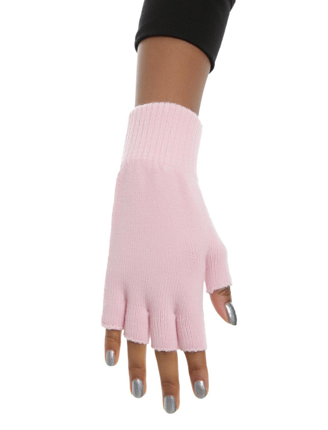 Pastel Pink Fingerless Gloves, , hi-res