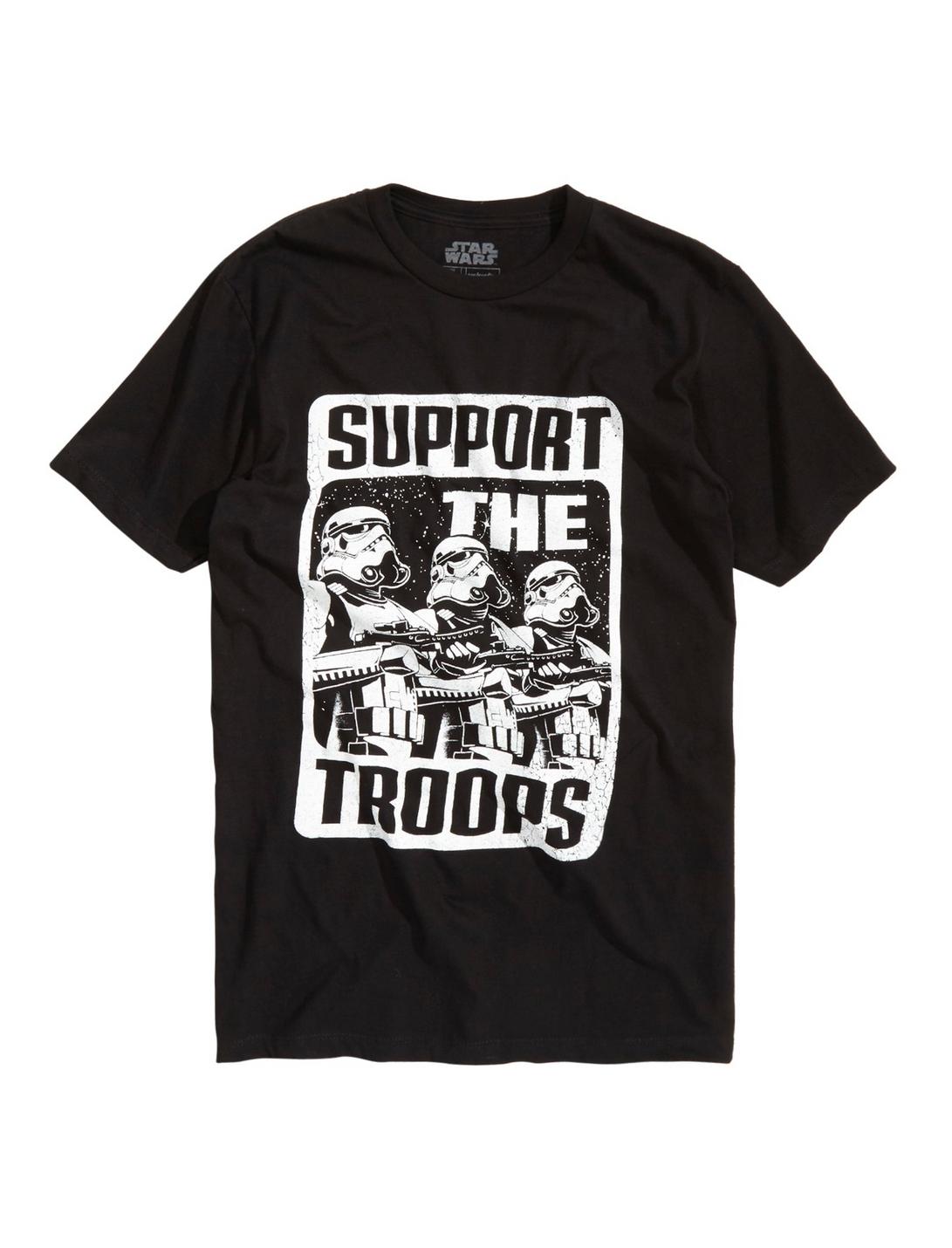 Star Wars Support The Troops Stormtroopers T-Shirt, BLACK, hi-res