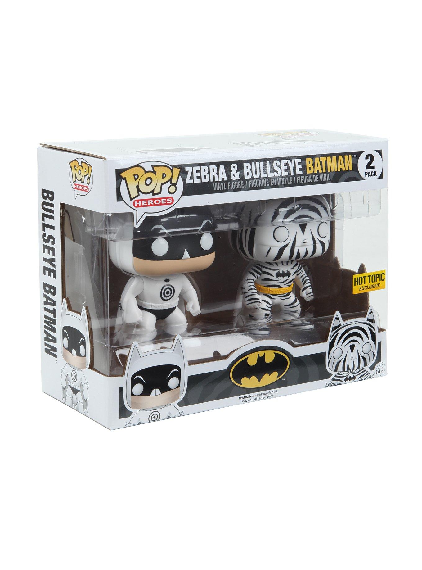 Funko DC Comics Pop! Heroes Zebra & Bullseye Batman Vinyl Figure Set Hot Topic Exclusive, , hi-res