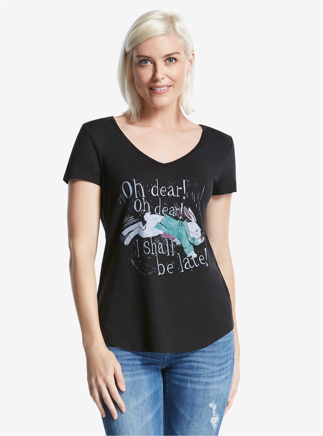 Disney Alice In Wonderland &ldquo;Oh Dear&rdquo; By Threadless Artist Hubbard Louise Womens Tee, BLACK, hi-res