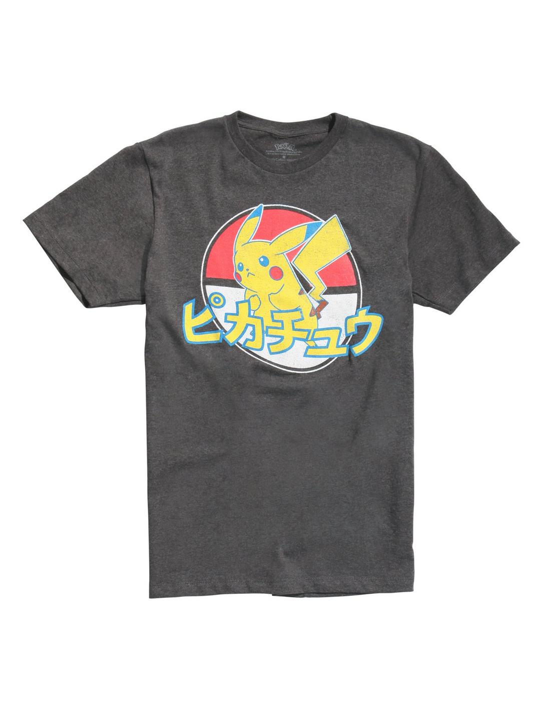 Pokemon Pikachu Kanji T-Shirt, BLACK, hi-res