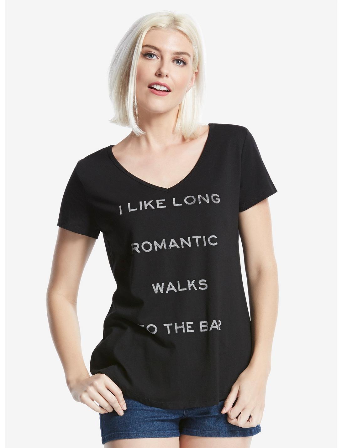 Long Romantic Walks Womens Tee, BLACK, hi-res