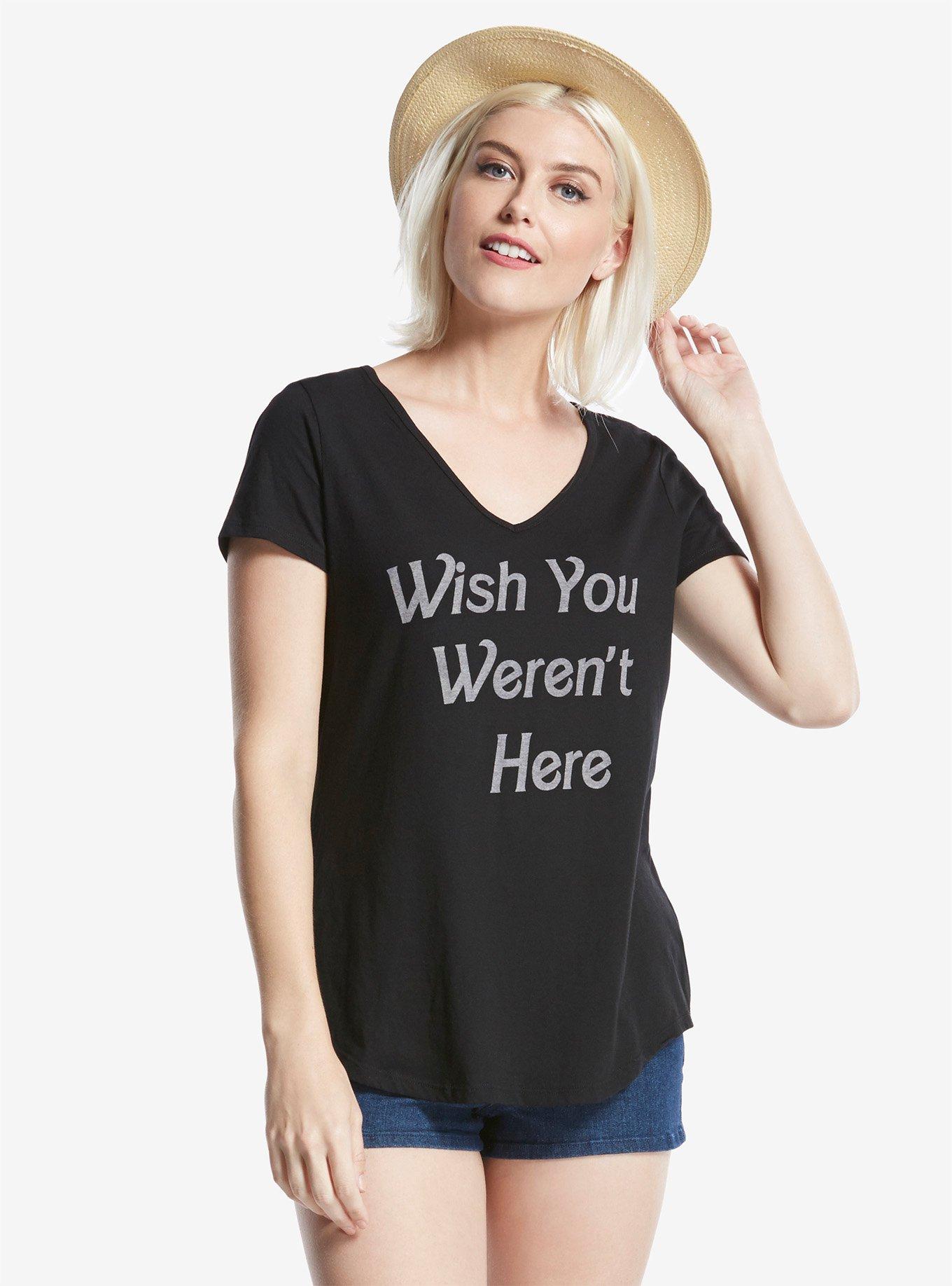 Wish You Weren&rsquo;t Here Womens Tee, BLACK, hi-res