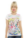 Sailor Moon Group Rainbow Sublimation Girls T-Shirt, WHITE, hi-res