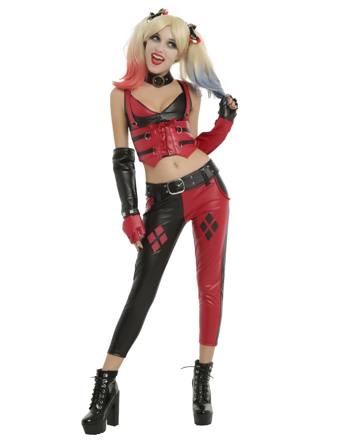DC Comics Batman: Arkham City Harley Quinn Costume, RED, hi-res