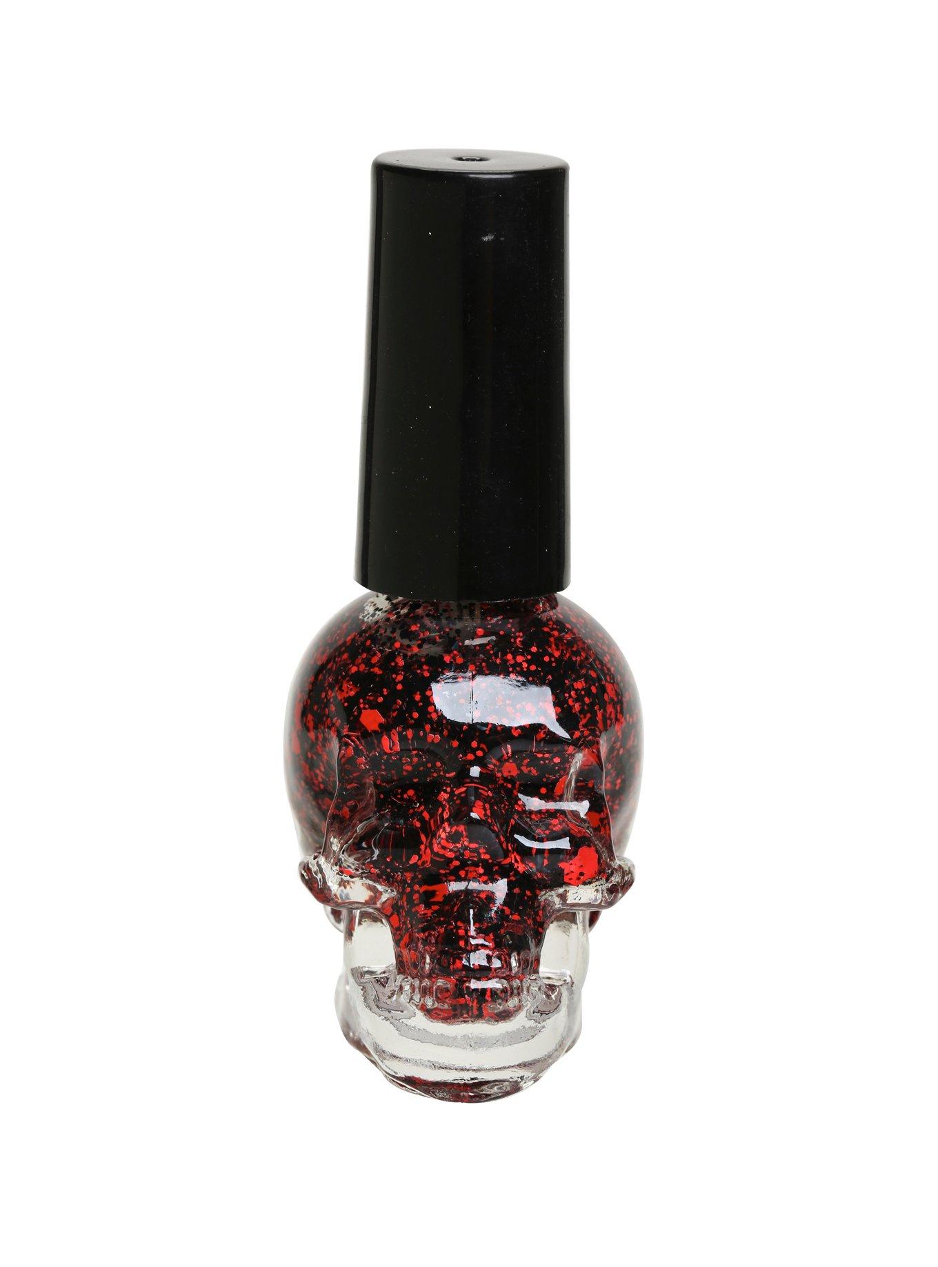 Blackheart Beauty Black & Red Splatter Nail Polish, , hi-res