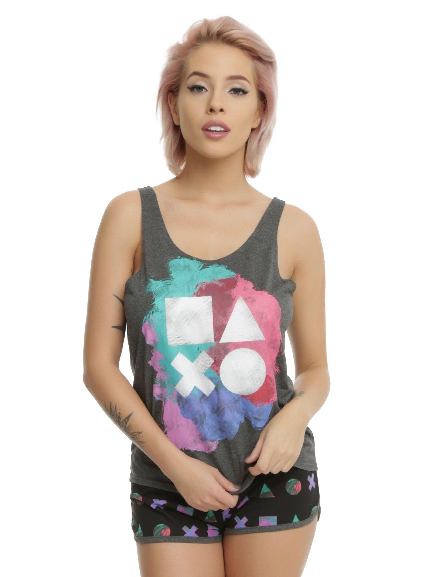 PlayStation Buttons Girls Lounge Tank Set, MULTI, hi-res
