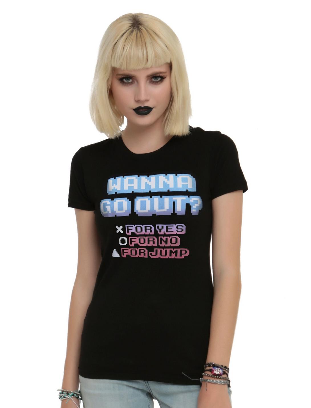 Wanna Go Out Girls T-Shirt, BLACK, hi-res