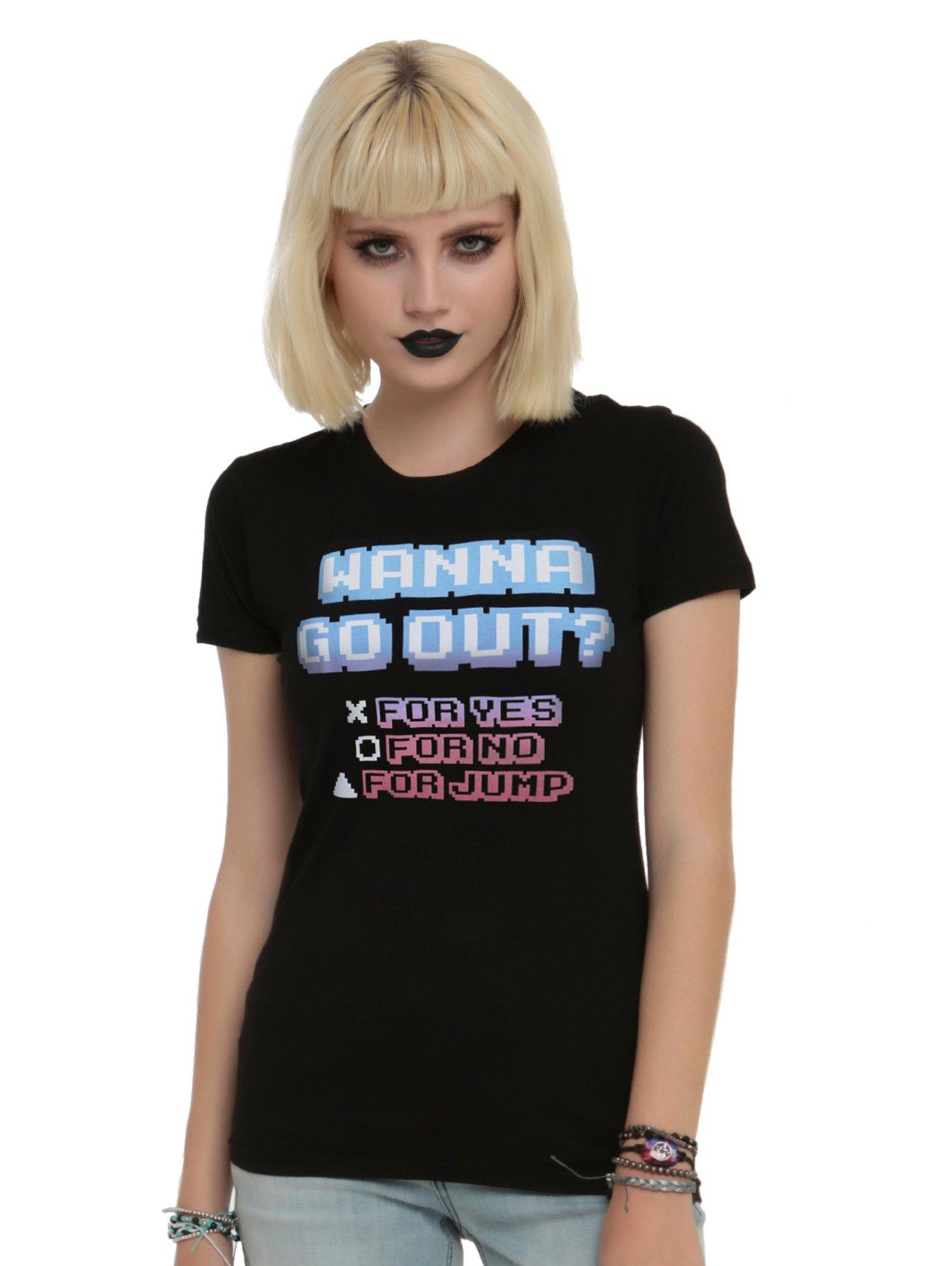 Wanna Go Out Girls T-Shirt, BLACK, hi-res