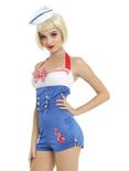 Sailor Costume Romper, BLUE, hi-res