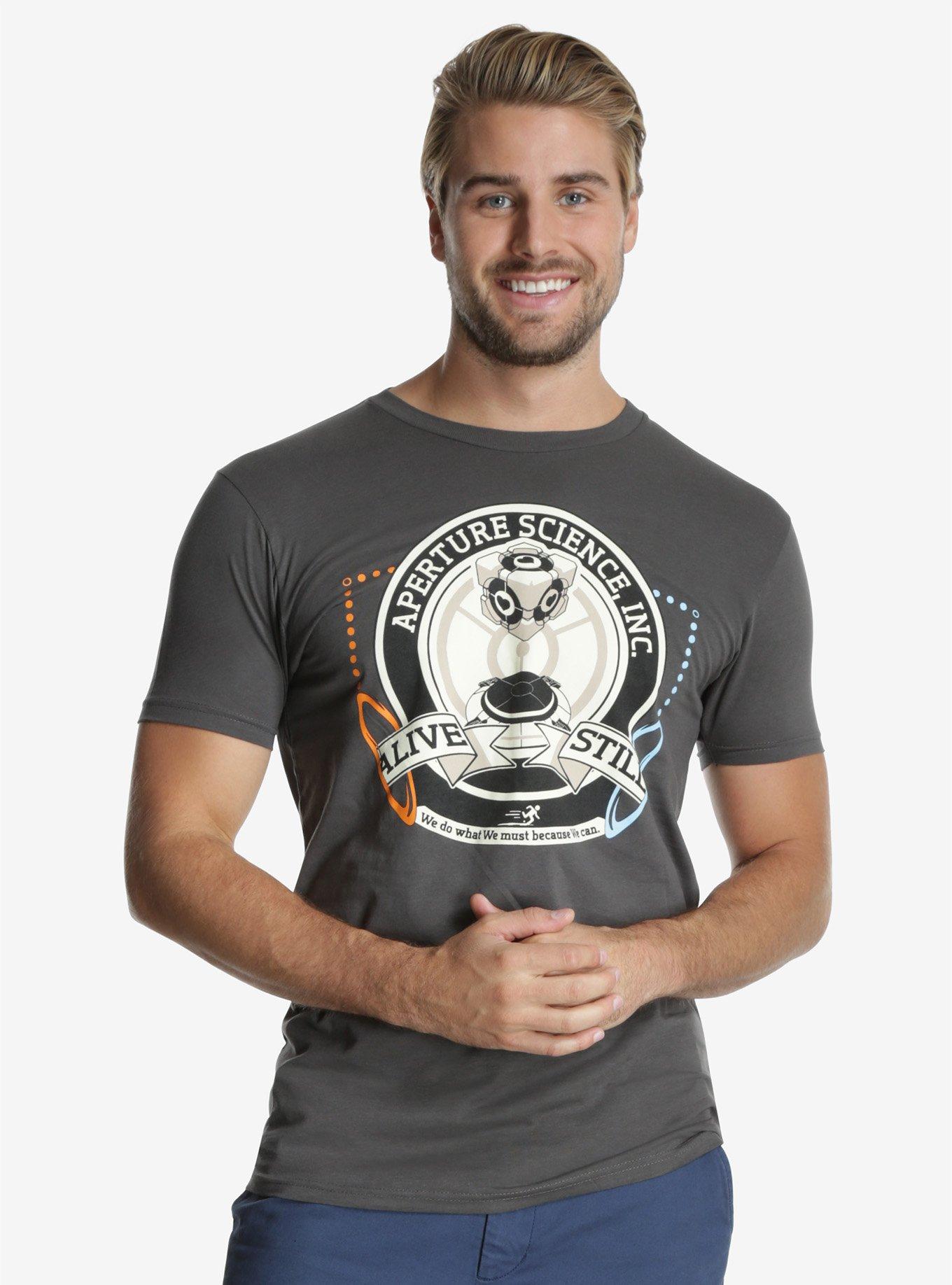 Portal Aperture Science Inc. Cube T-Shirt, GREY, hi-res
