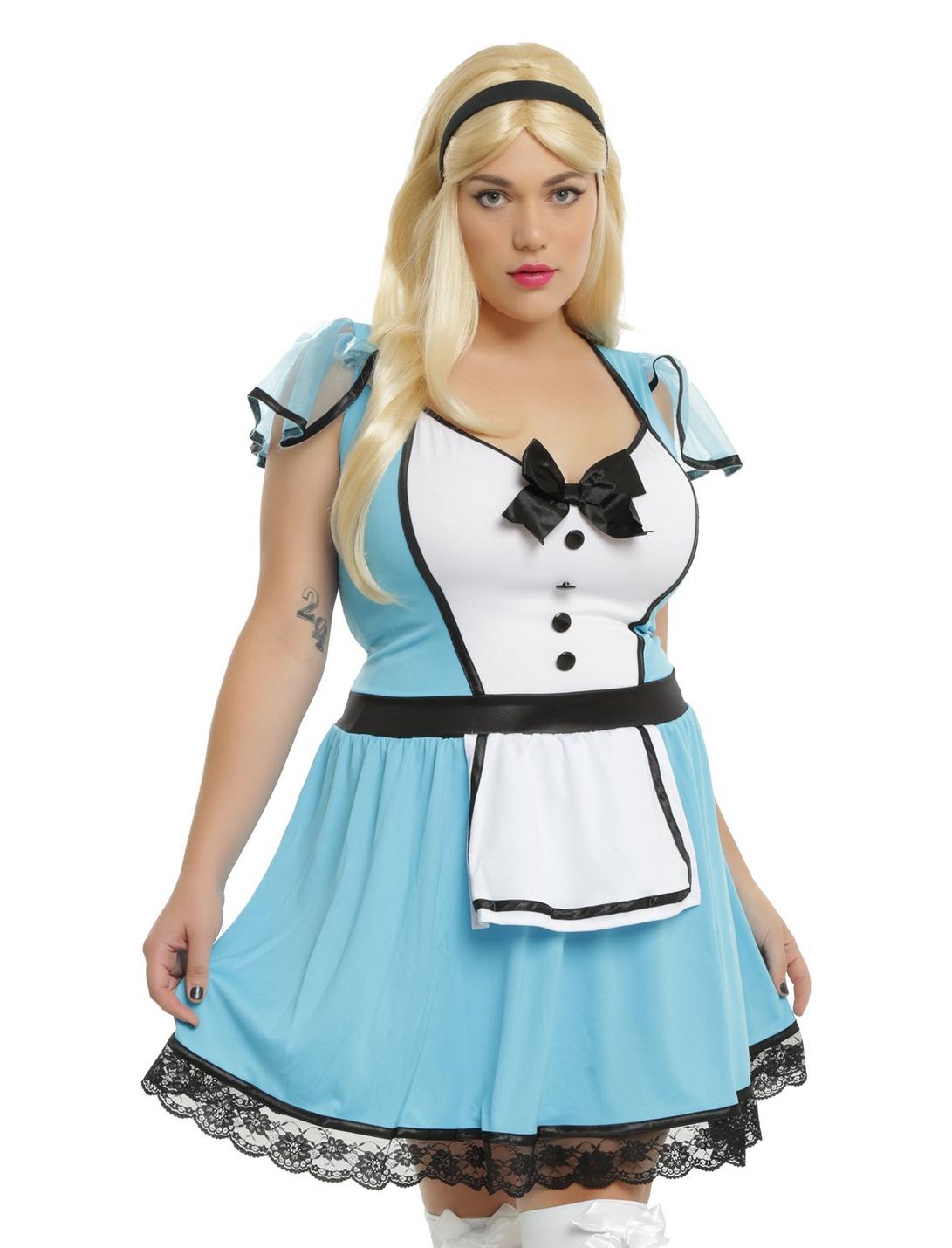 Storybook Alice Costume Plus Size, BLUE, hi-res