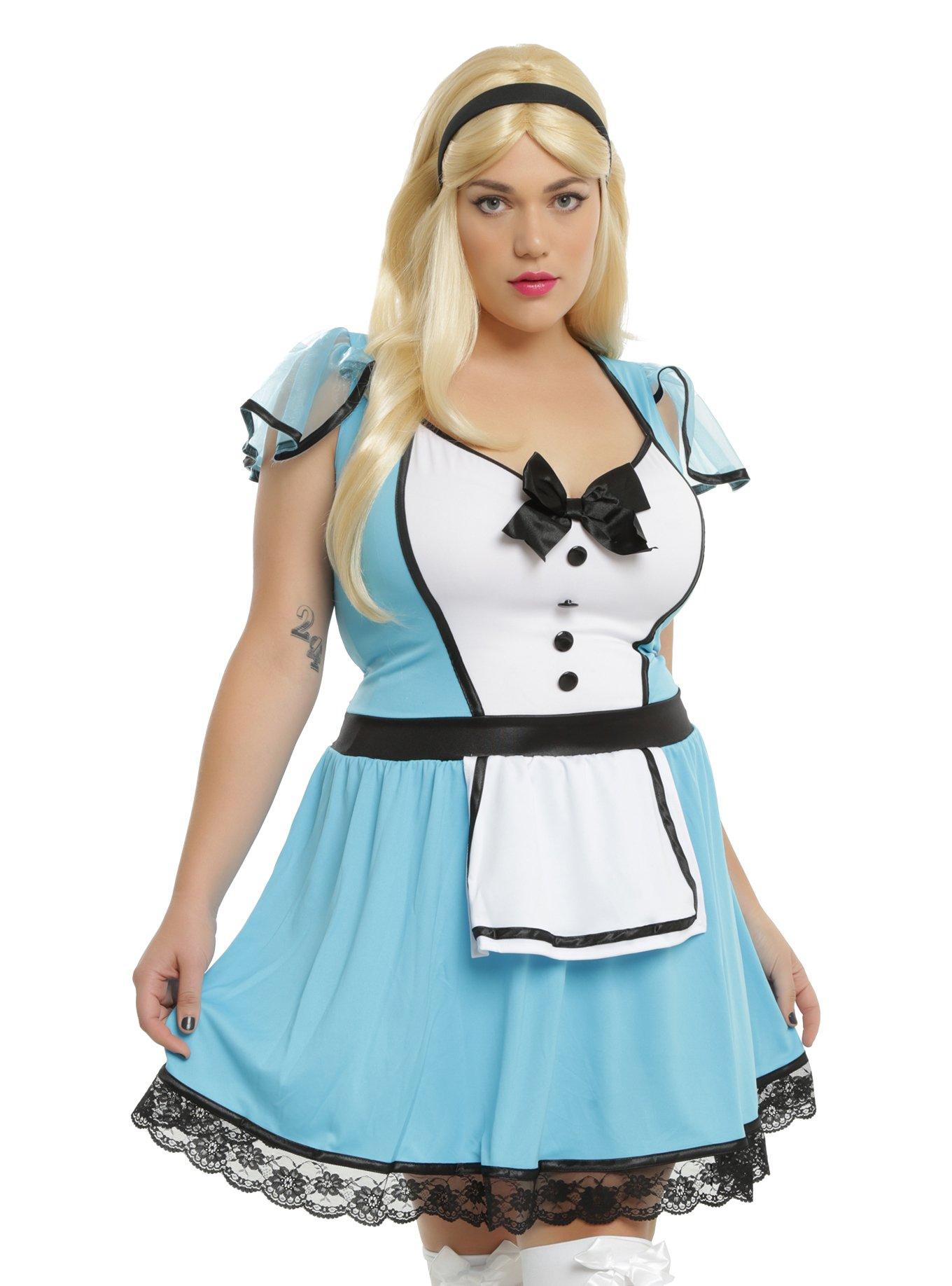 Storybook Alice Costume Plus Size, BLUE, hi-res