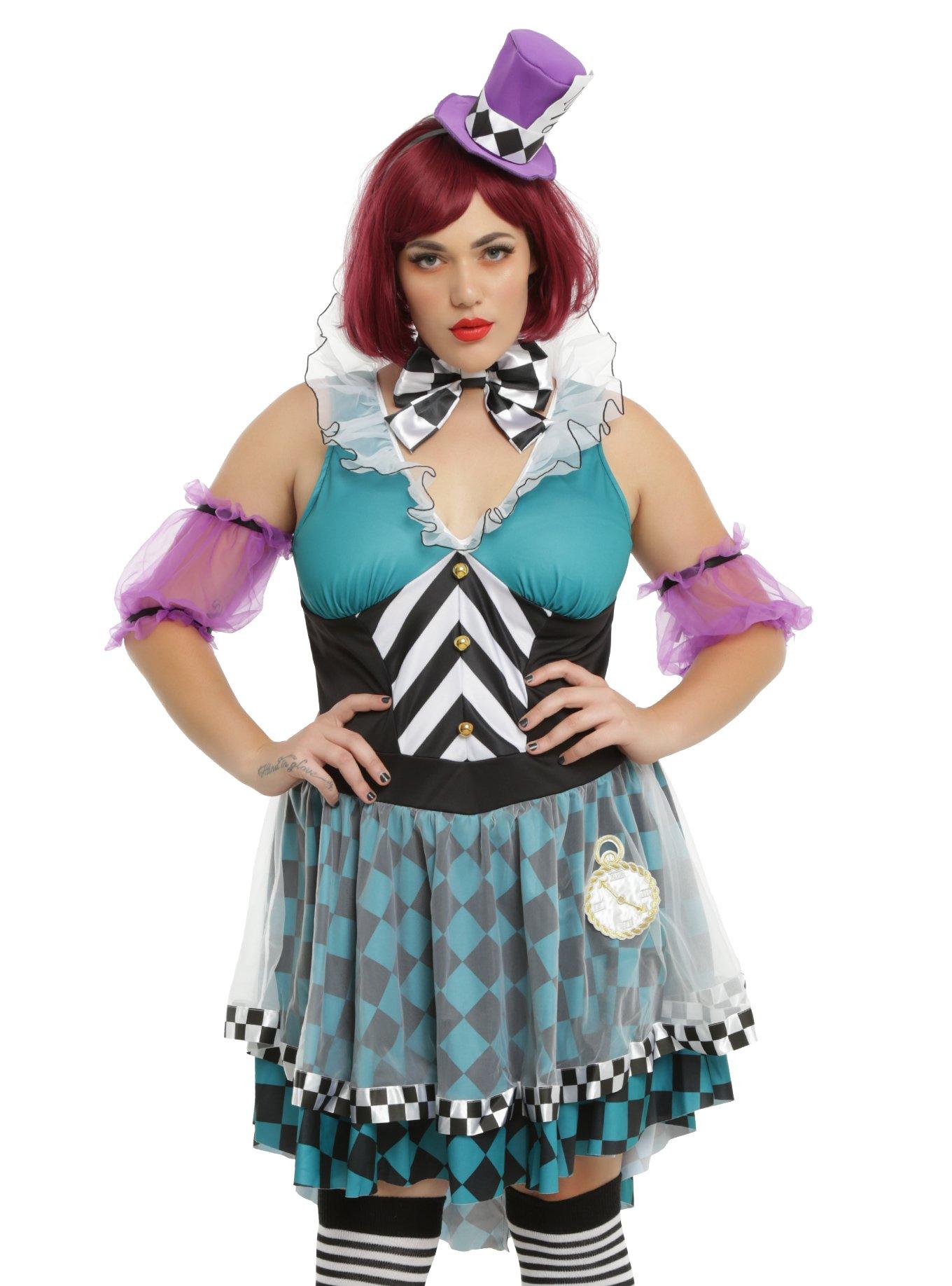 Manic Mad Hatter Costume Plus Size, TEAL, hi-res