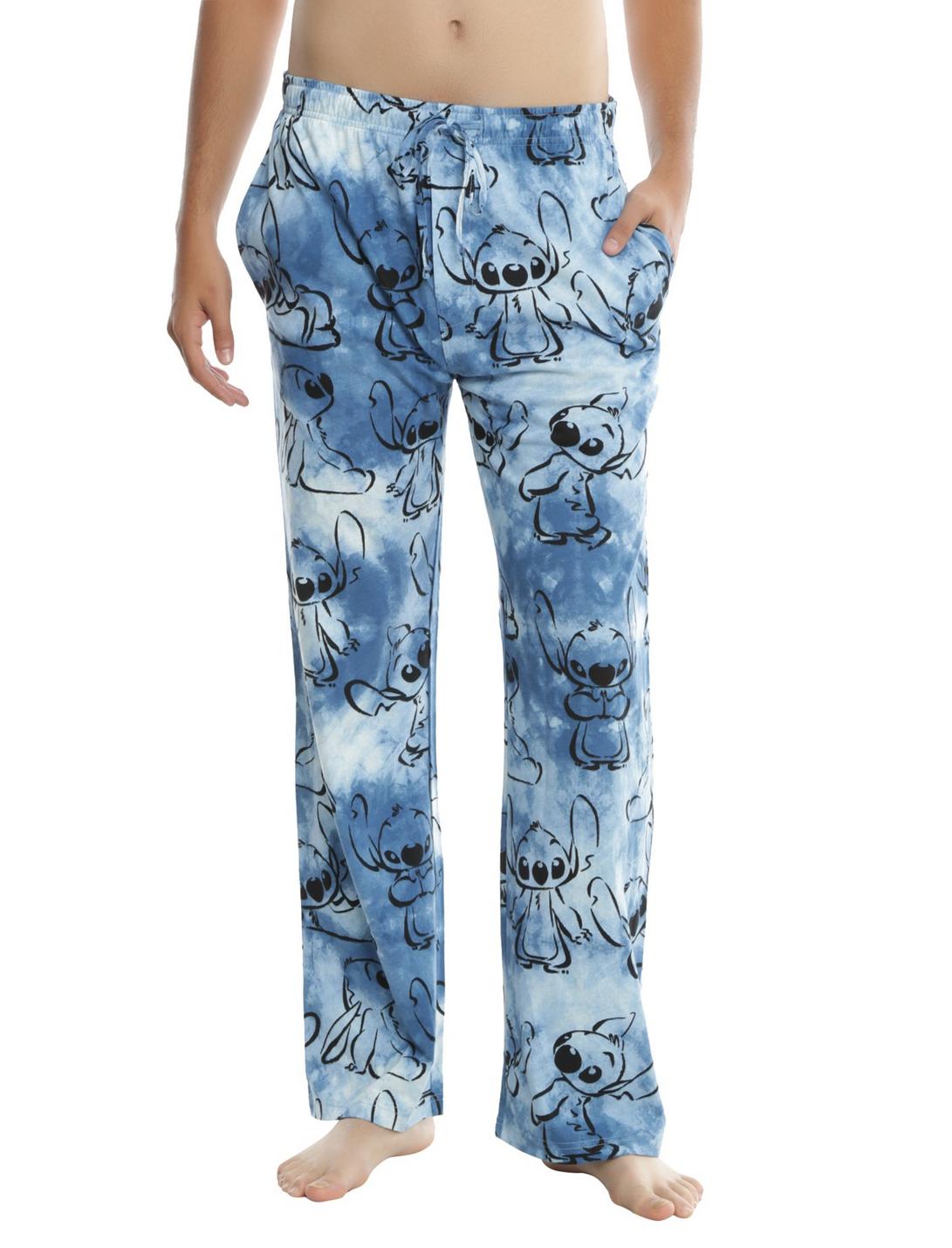 Disney Lilo & Stitch Blue Tie Dye Guys Pajama Pants, BLUE, hi-res