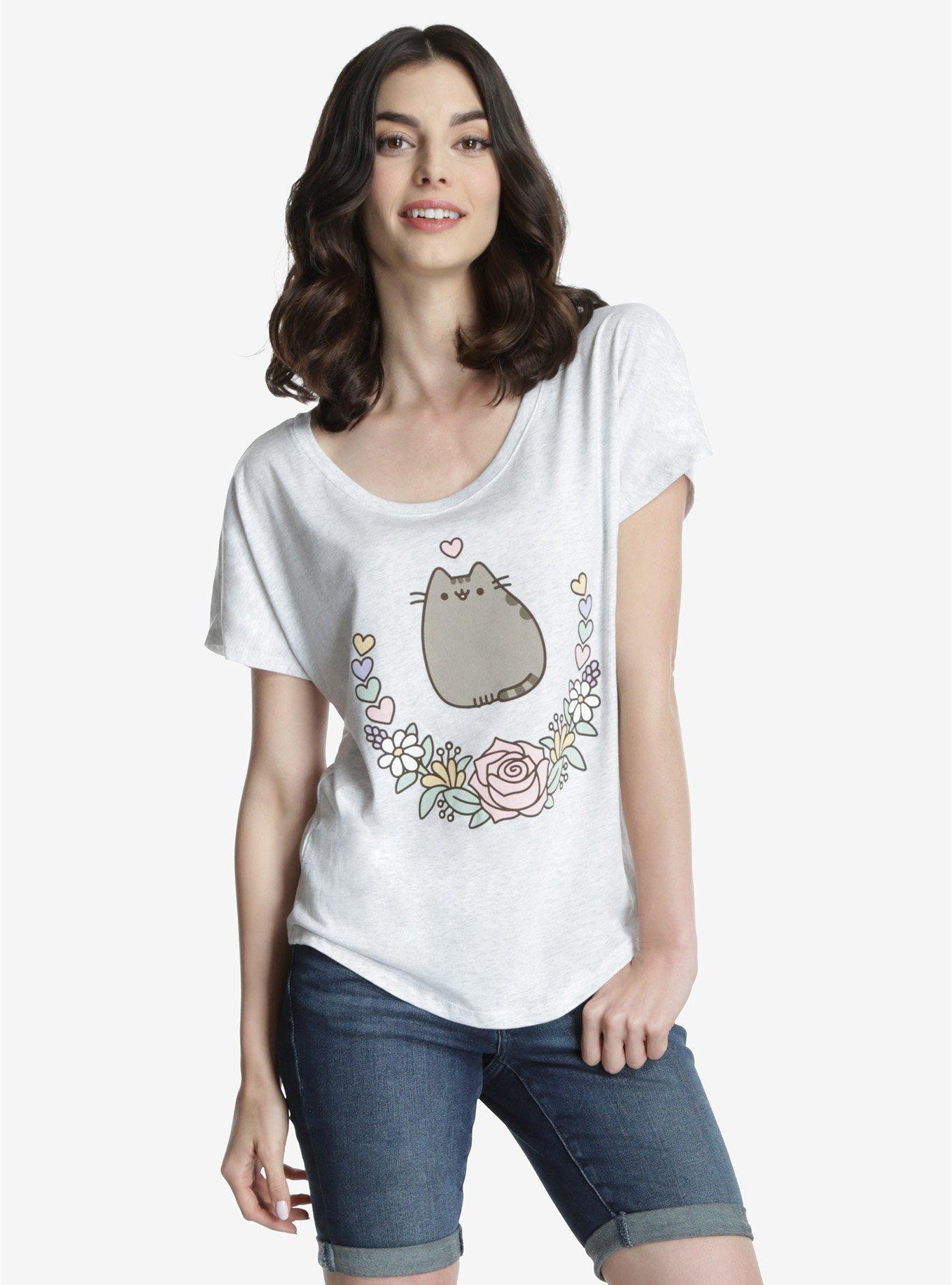 Pusheen Floral Border Womens Tee | BoxLunch