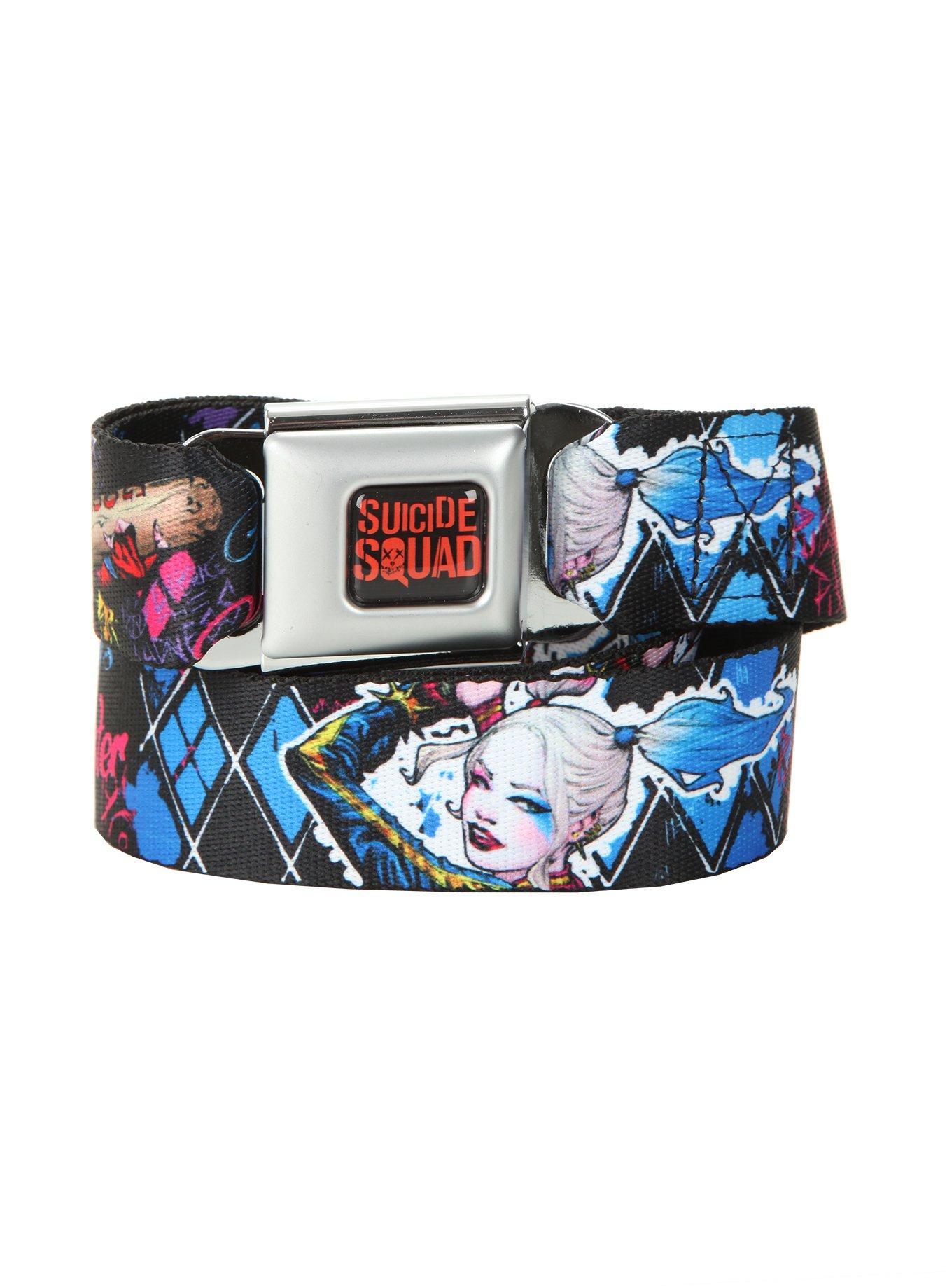 Buckle-Down Suicide Squad Villains Web Belt | Licensed DC Comics Belt, Adjustable, With Bottle Opener Buckle