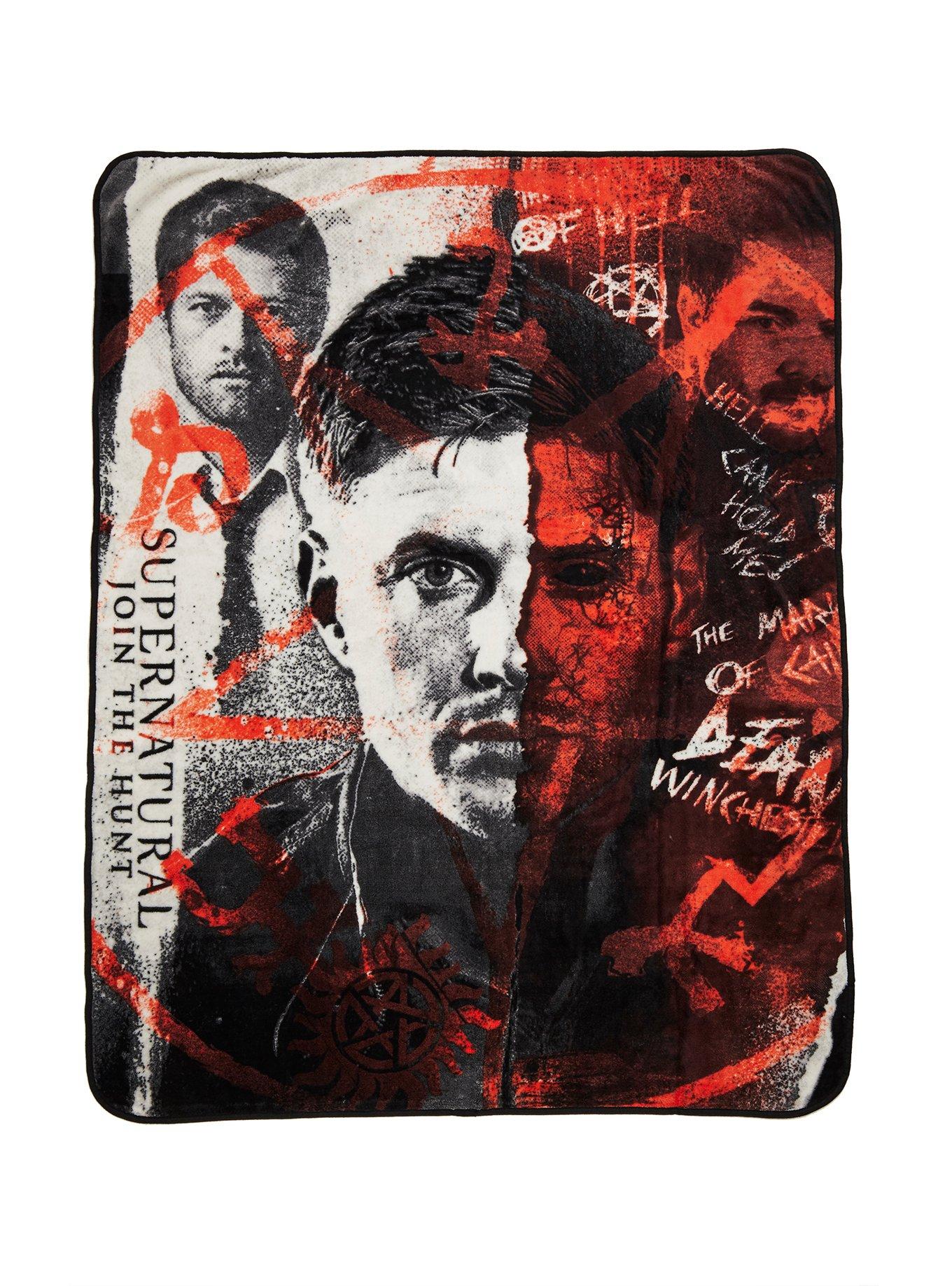 Supernatural Half Face Fleece Throw Blanket