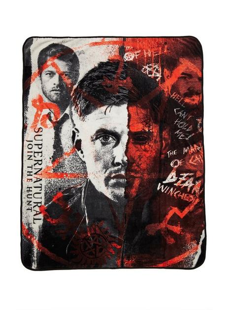 Supernatural Half Face Fleece Throw Blanket Hot Topic