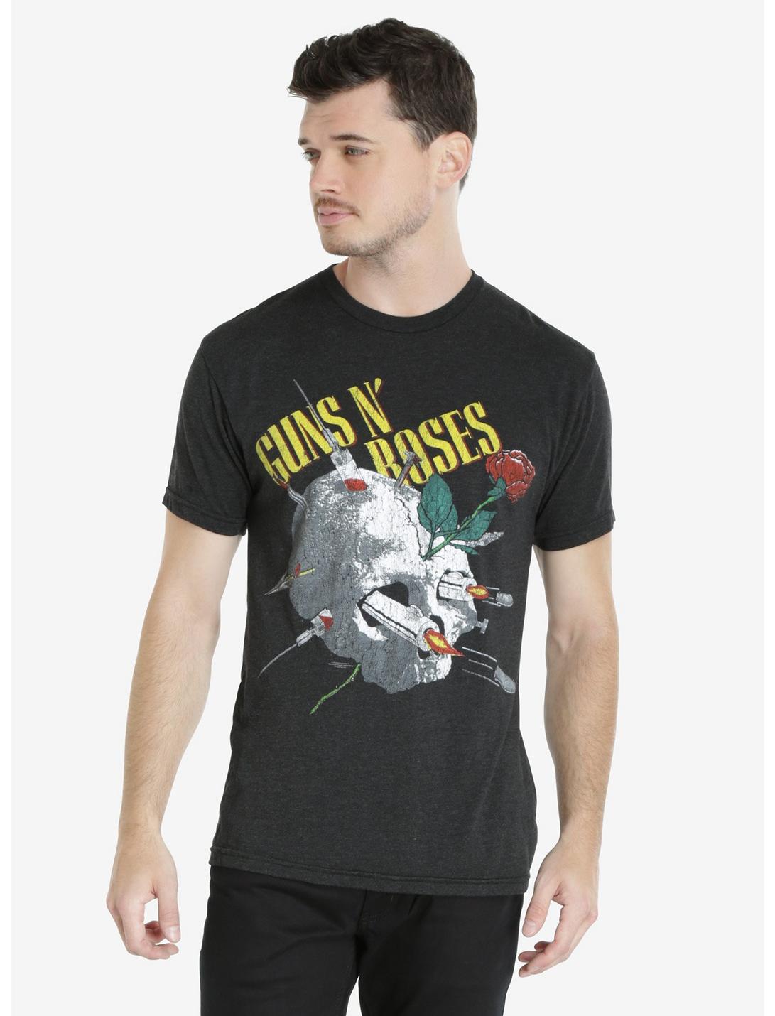 Guns N' Roses Black Skull T-Shirt, CHARCOAL, hi-res